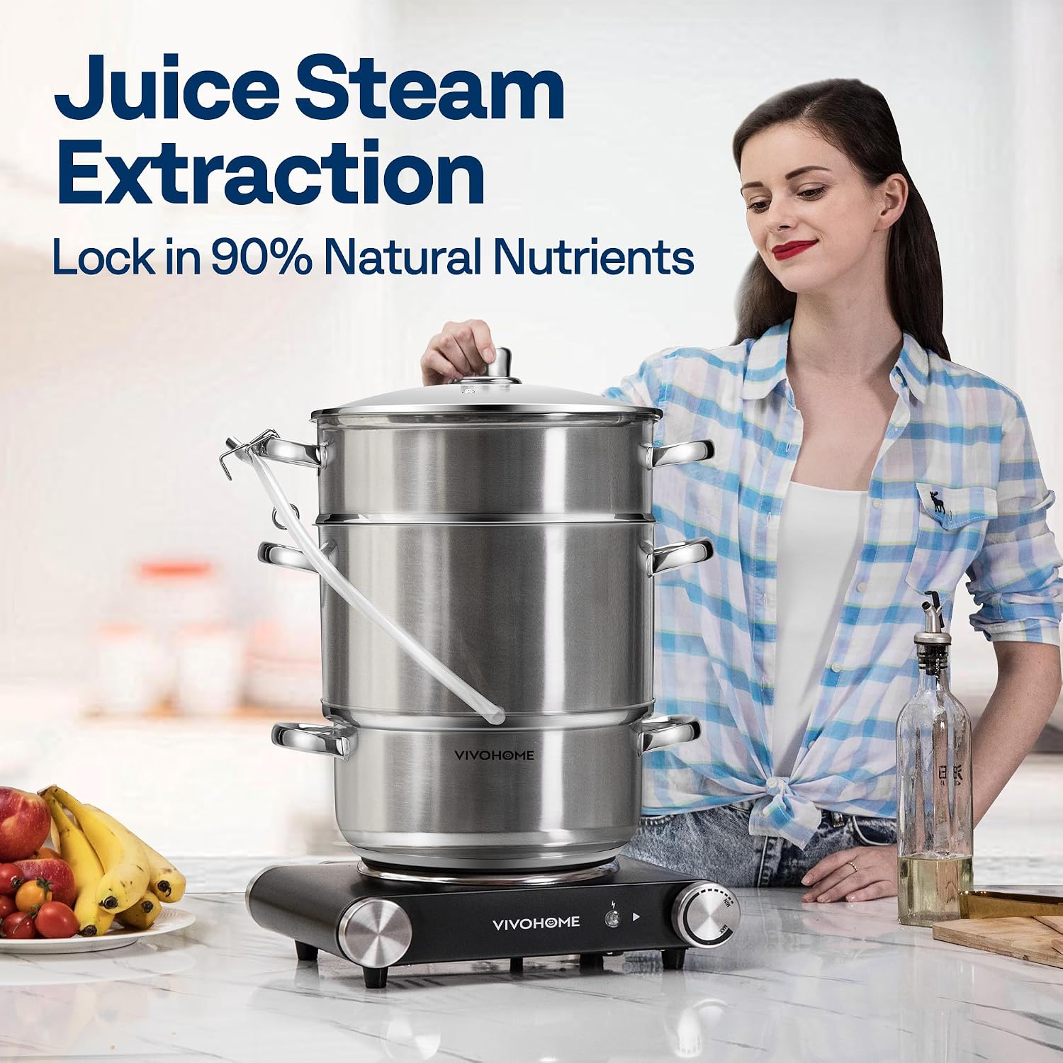 Detalle 2 de VIVOHOME Steam Juicer, 9.3 Qt