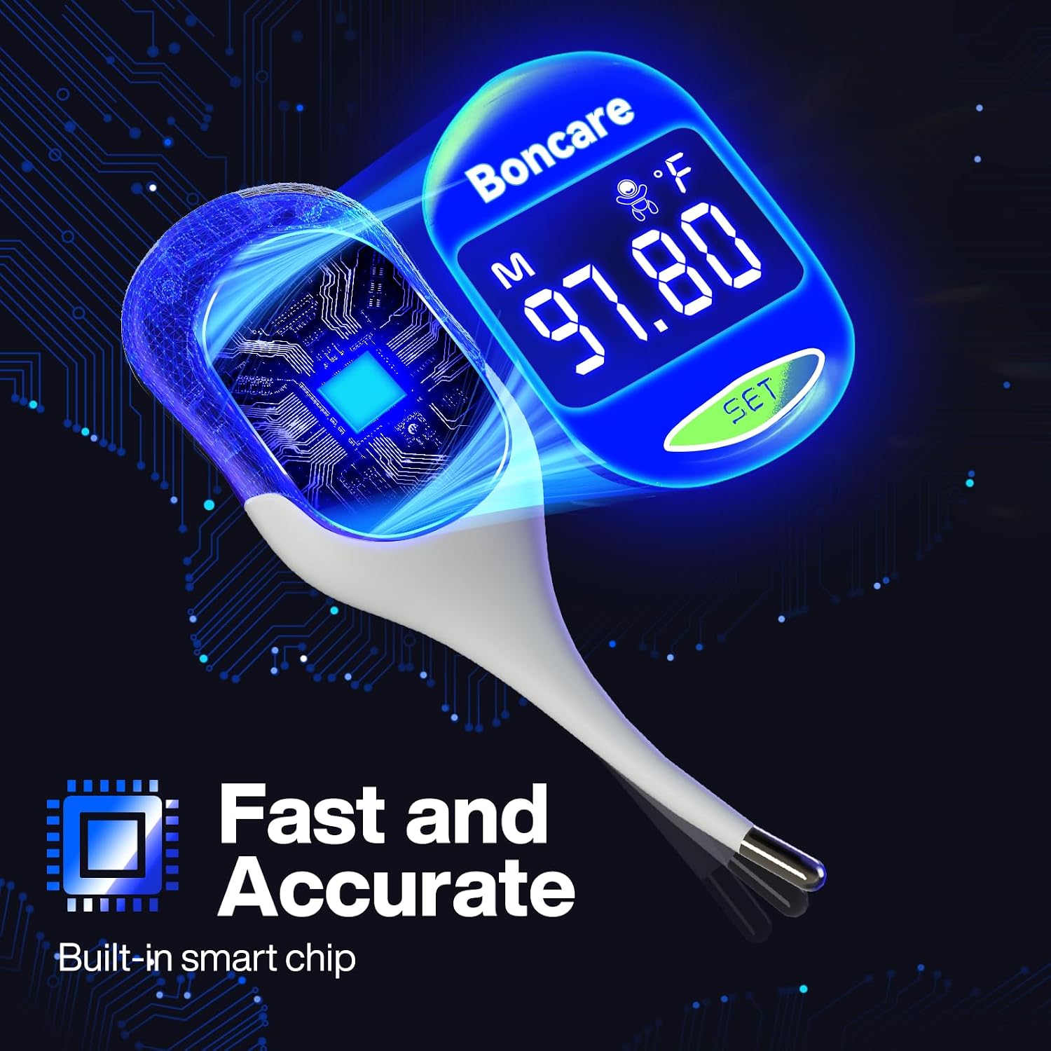 Detalle de Boncare T28 Basal Body Thermometer with Large Backlit Display