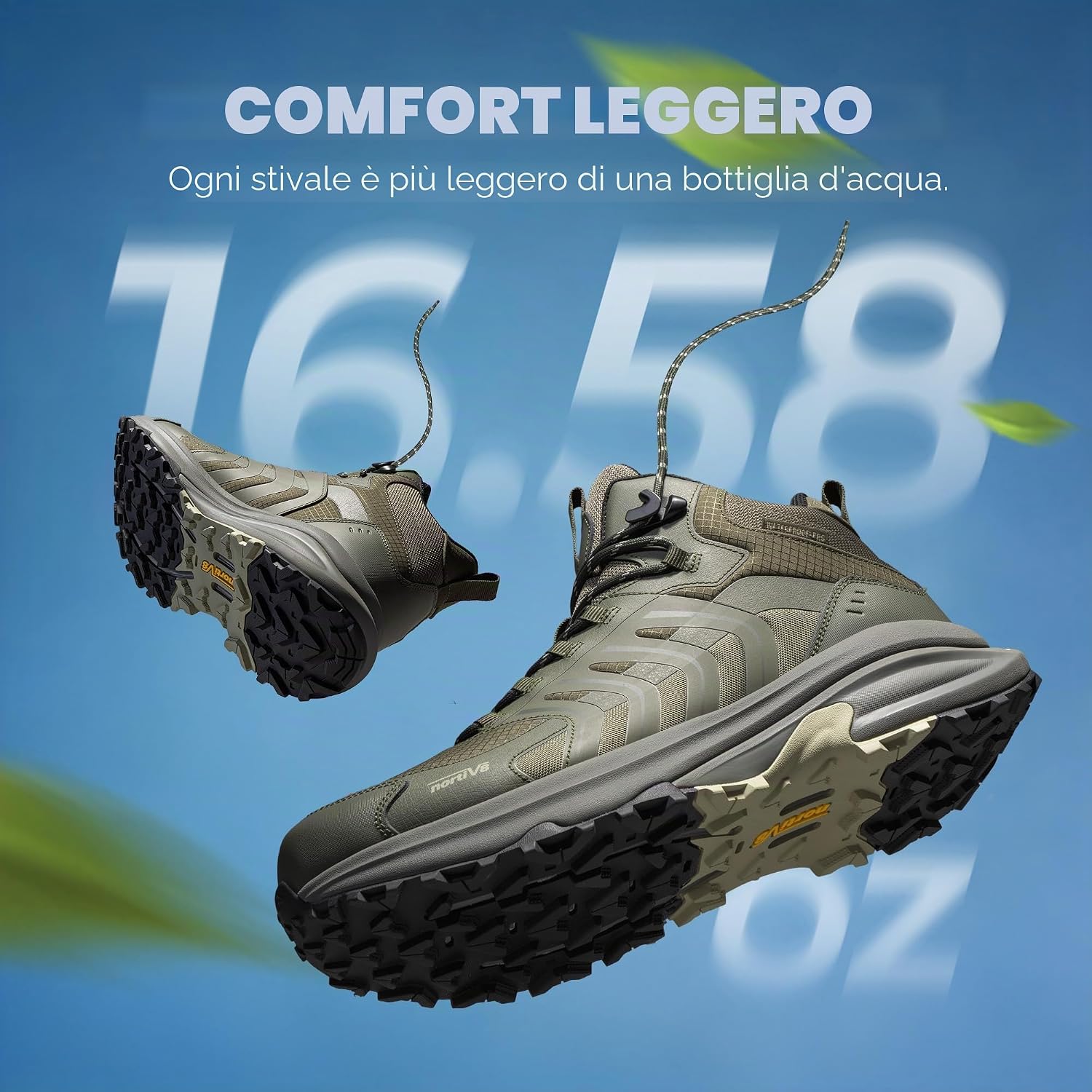 Detalle de NORTIV 8 Scarponi Trekking Impermeabili Uomo: Leggeri, Protetti e Confortevoli per Avventure All’Aperto