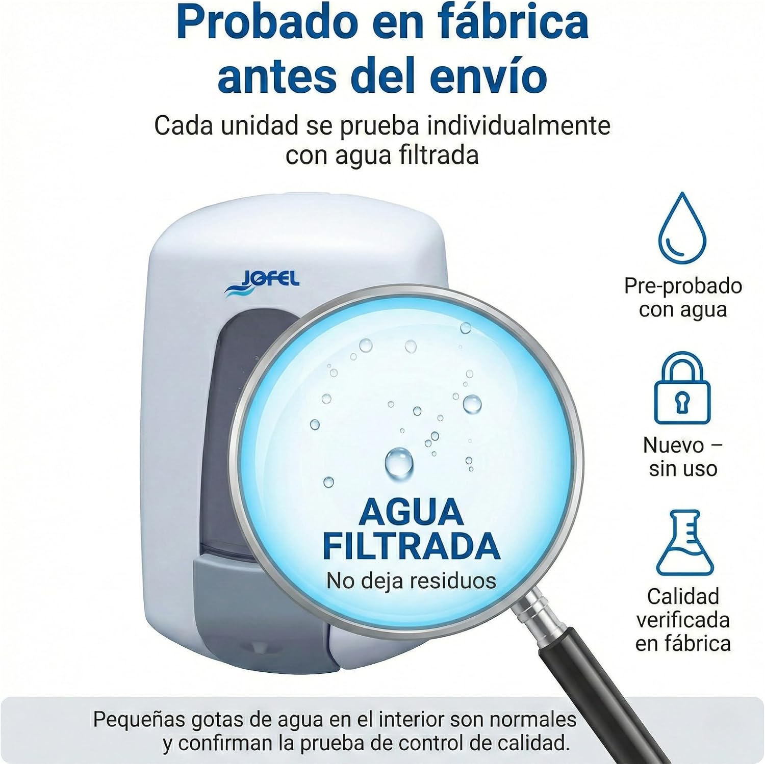 Detalle de Jofel AC70000 Aitana Refillable Soap Dispenser, White Plastic, 0.9L