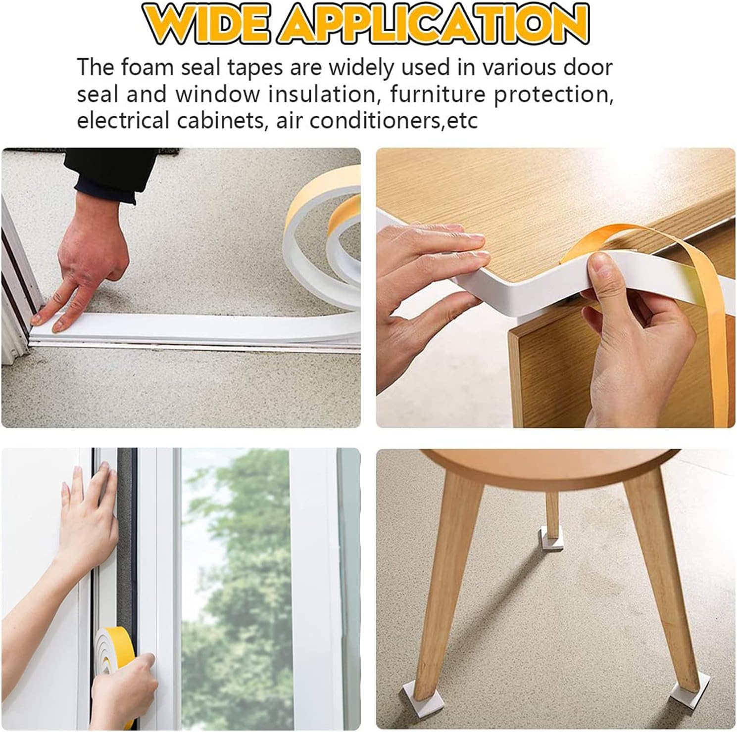 Thumbnail 5 de Dichtungsband Selbstklebend 12 mm x 3 mm, 12 m – Tür-/Fensterdichtung aus Neopren-Schaumstoff