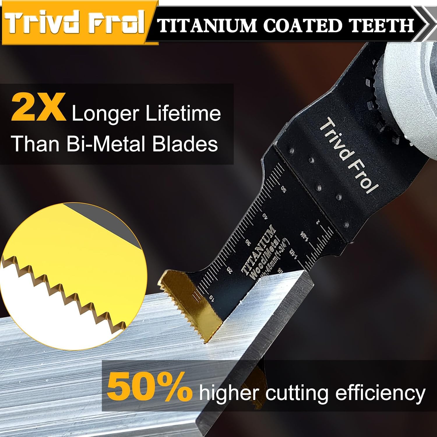 Detalle 2 de Trivd Frol Titanium Oscillating Saw Blades, 25-Piece Titanium Carbide Set