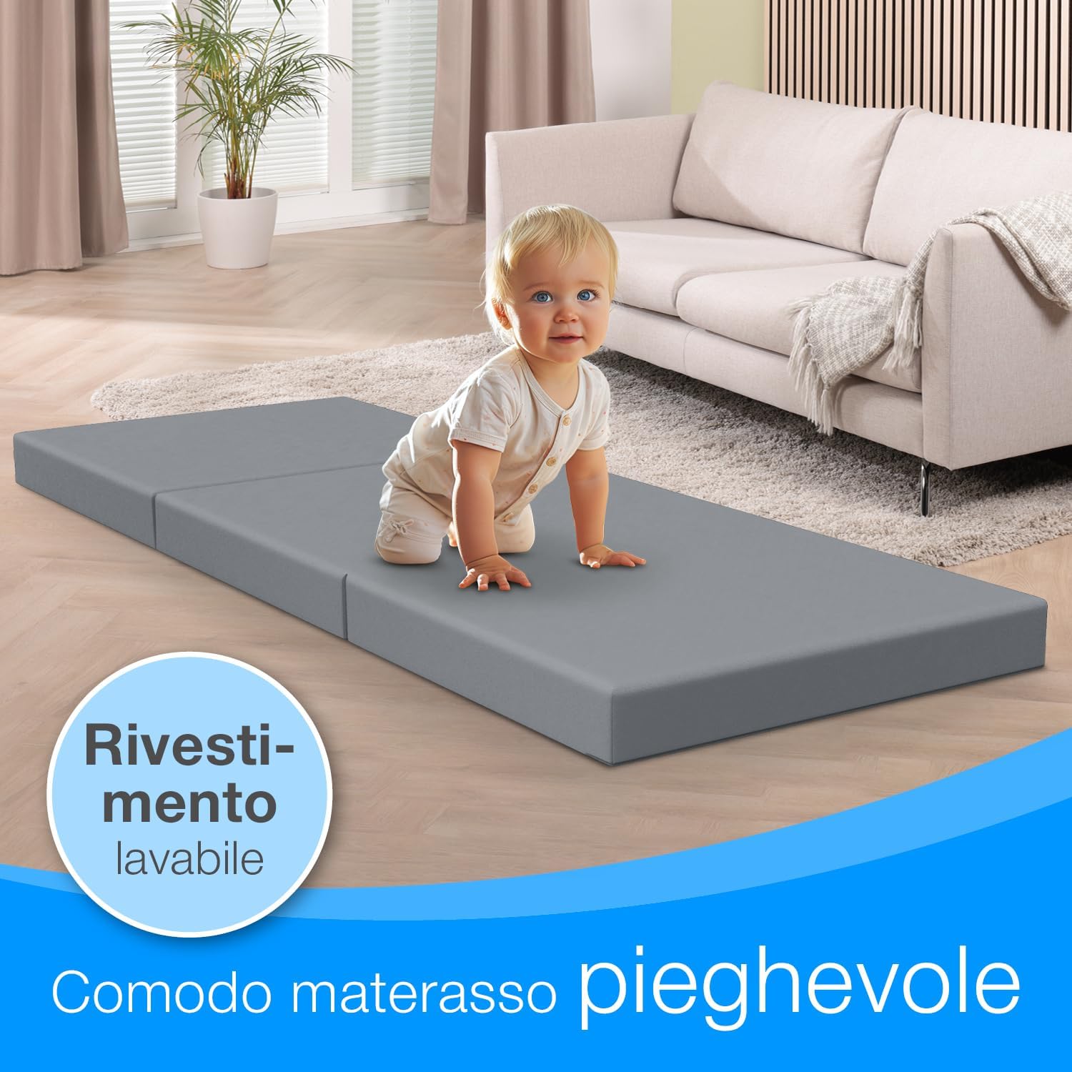 Thumbnail 6 de ELONEO Materasso Pieghevole 65x195 cm – morbido, compatto e versatile per casa, viaggio e campeggio