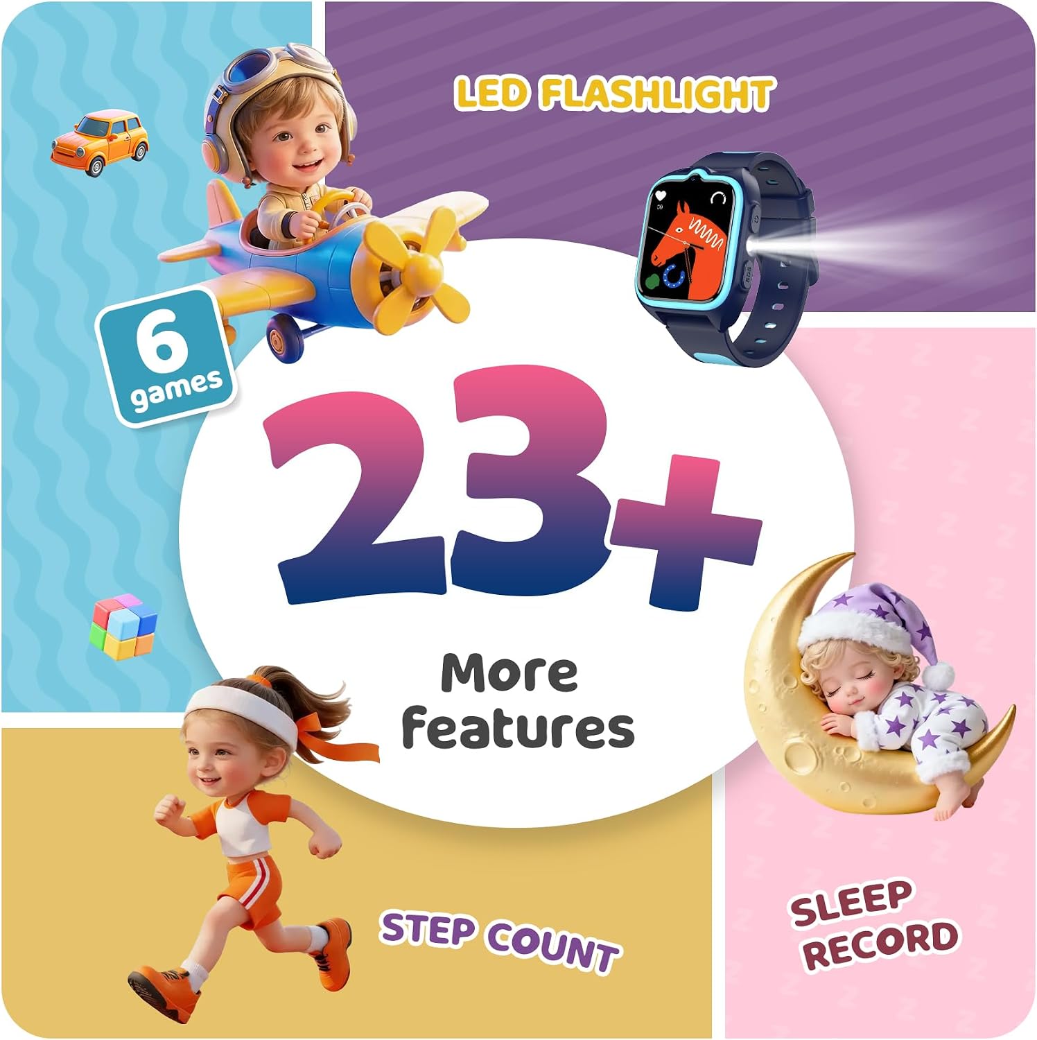 Detalle de Blackview Smartwatch für Kinder – Rosa, 1,75'' HD-Farb-Touchscreen, GPS, 4G, SOS, Videoanrufe