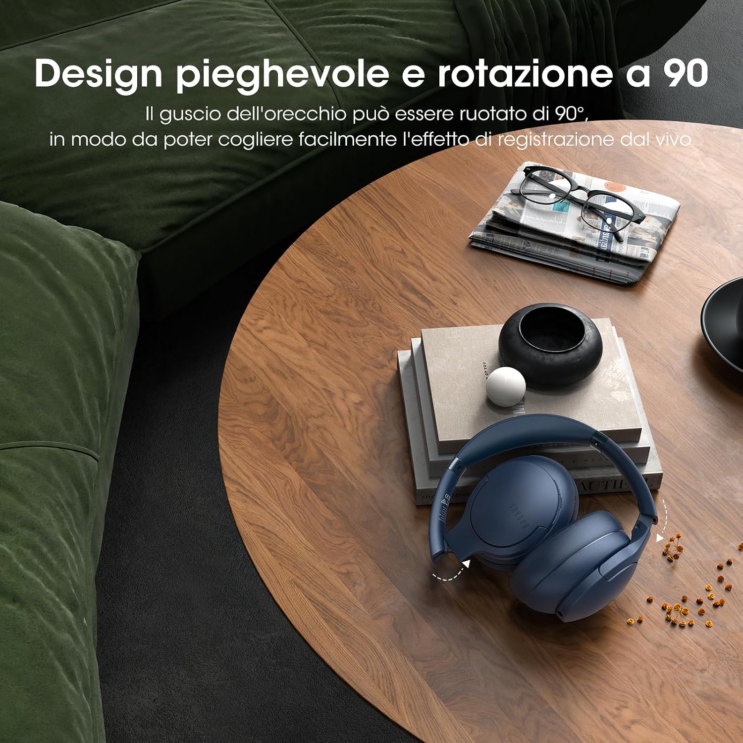 Detalle de DOQAUS Cuffie Bluetooth Wireless: 90 Ore di Riproduzione, Over Ear con EQ Trovati