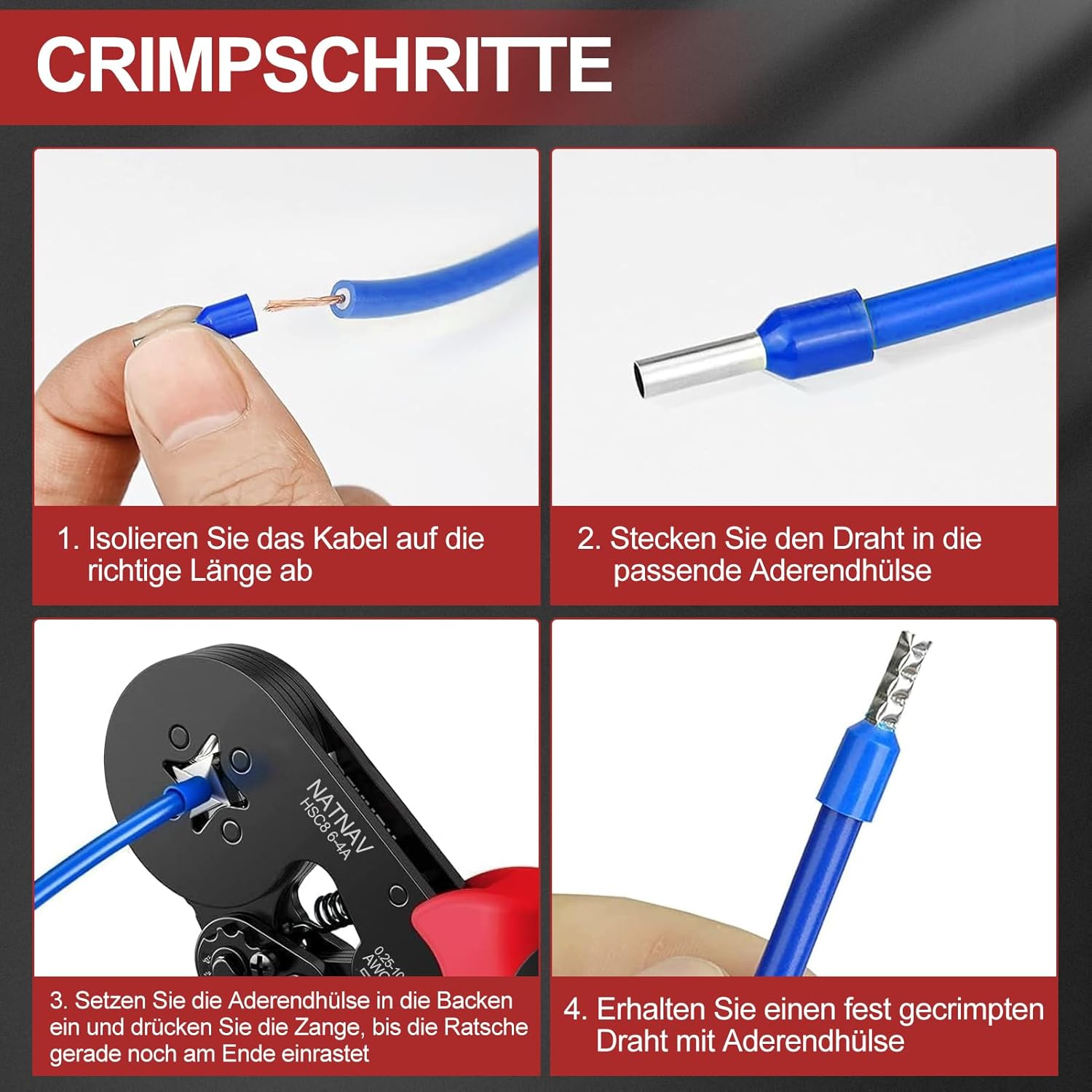 Thumbnail 3 de NATNAV Crimpzange 1300 Aderendhülsen