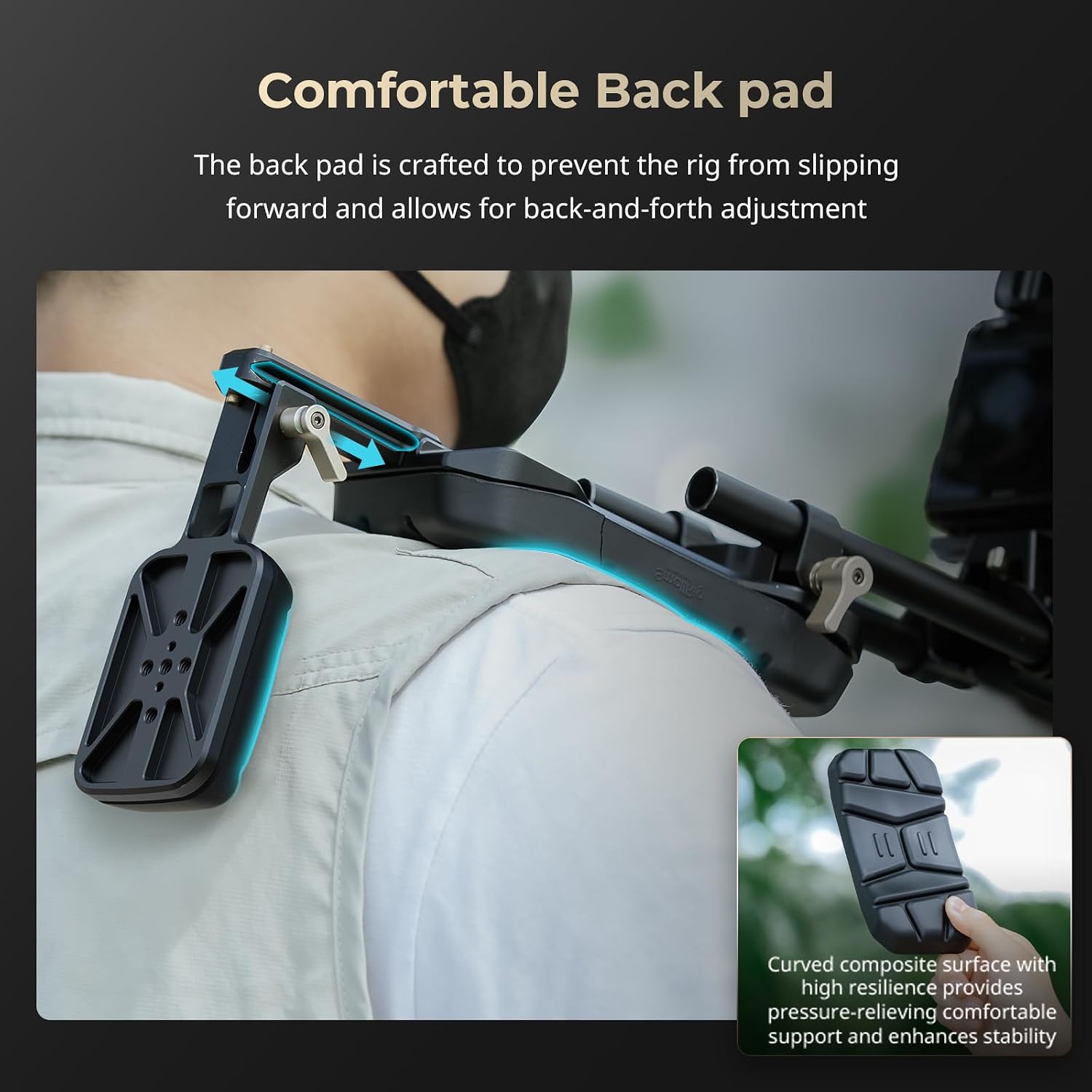 Thumbnail 2 de SMALLRIG Universal 15mm Shoulder Pad Support (5153) — a pragmatic handheld rig solution