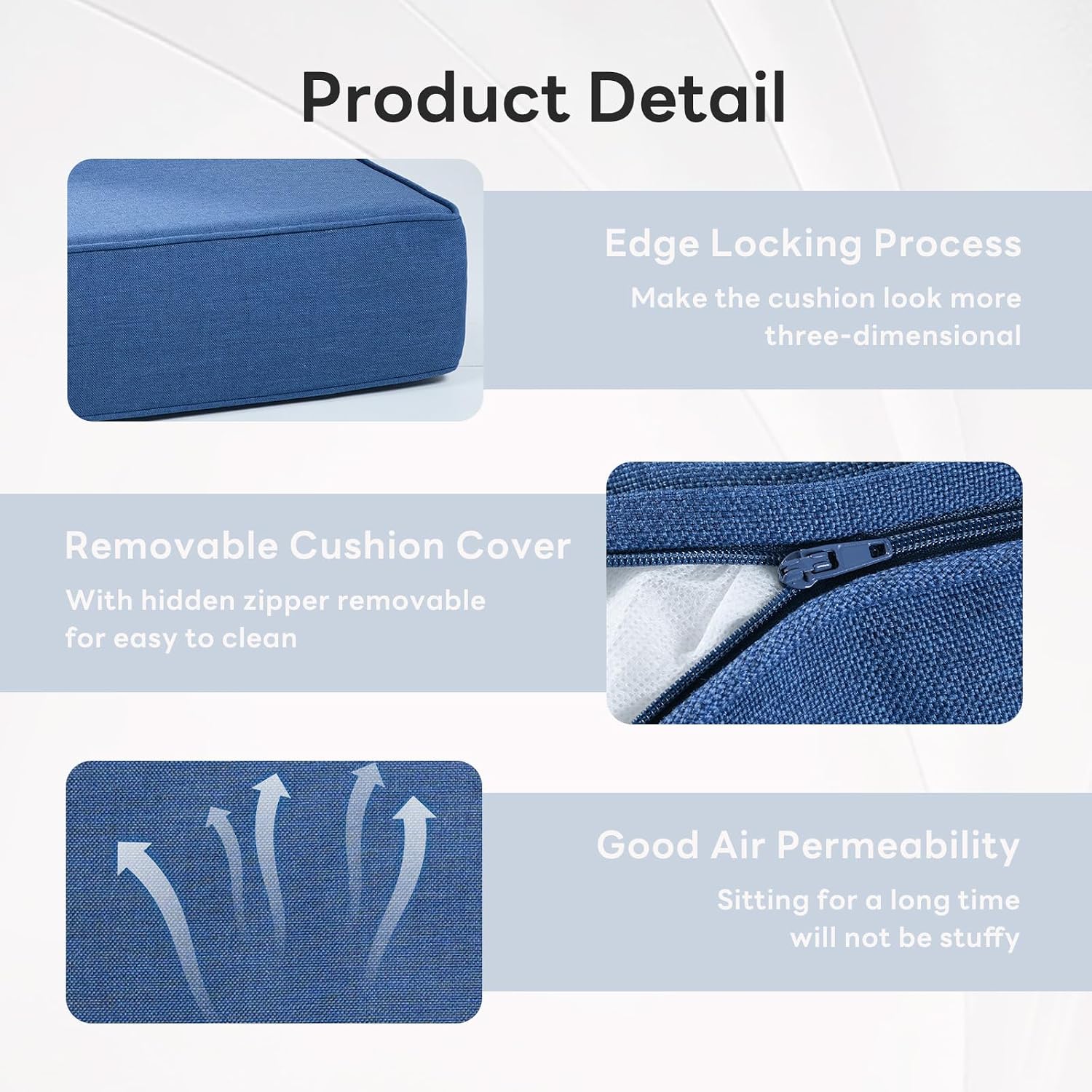 Thumbnail 5 de Artfurniz Outdoor Chair Cushion Set, Blue, 6-Inch, Olefin Covers