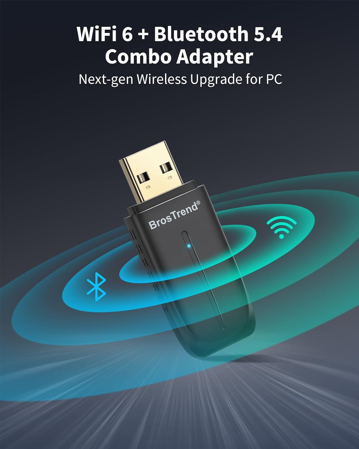 Thumbnail 1 de BrosTrend 2-in-1 USB WiFi 6 + Bluetooth 5.4 Adapter (AX900) for PC — dual-band Wi‑Fi and multi-device Bluetooth