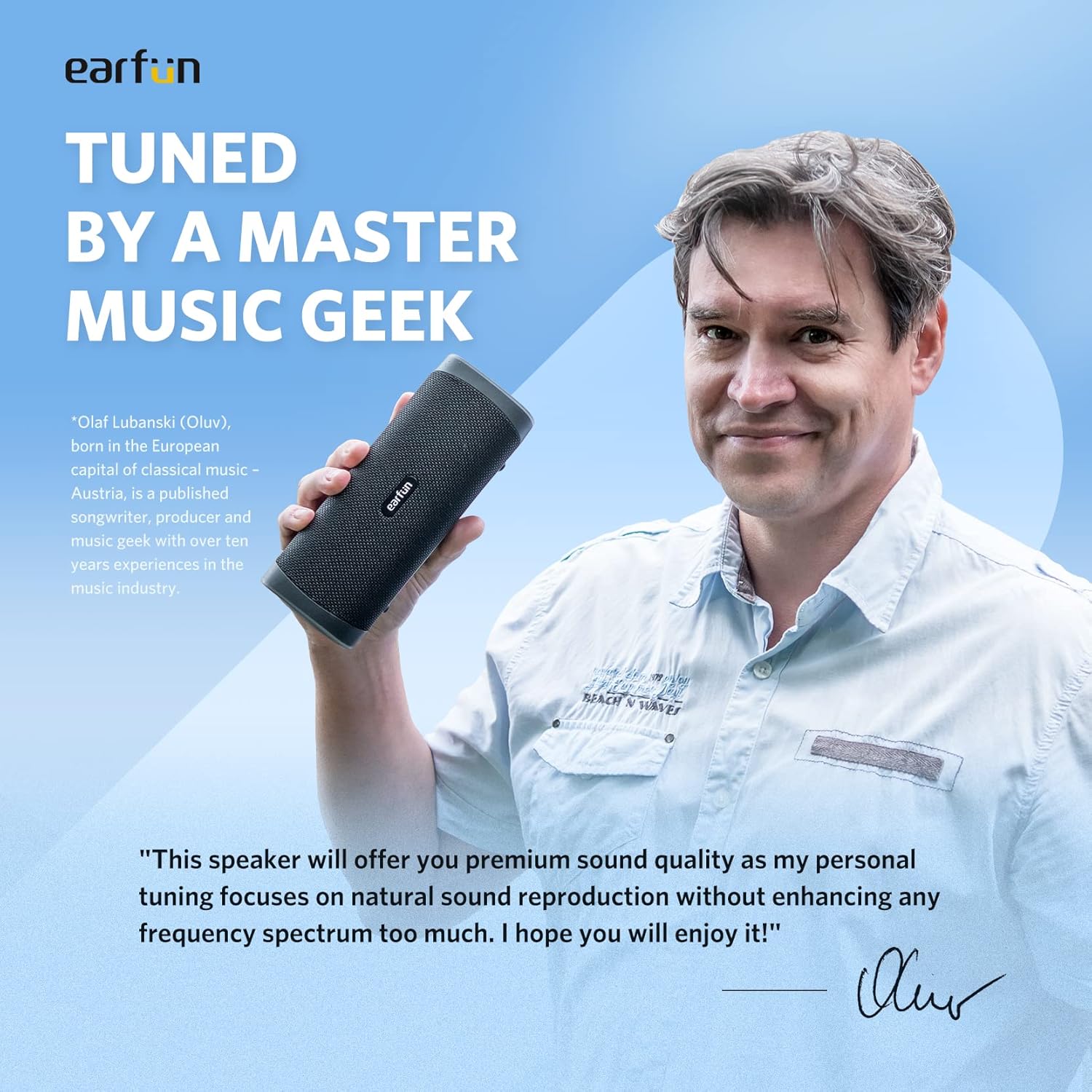 Detalle de EarFun UBOOM L: 28W Portable Speaker with IP67, Dual Pairing & Low Latency
