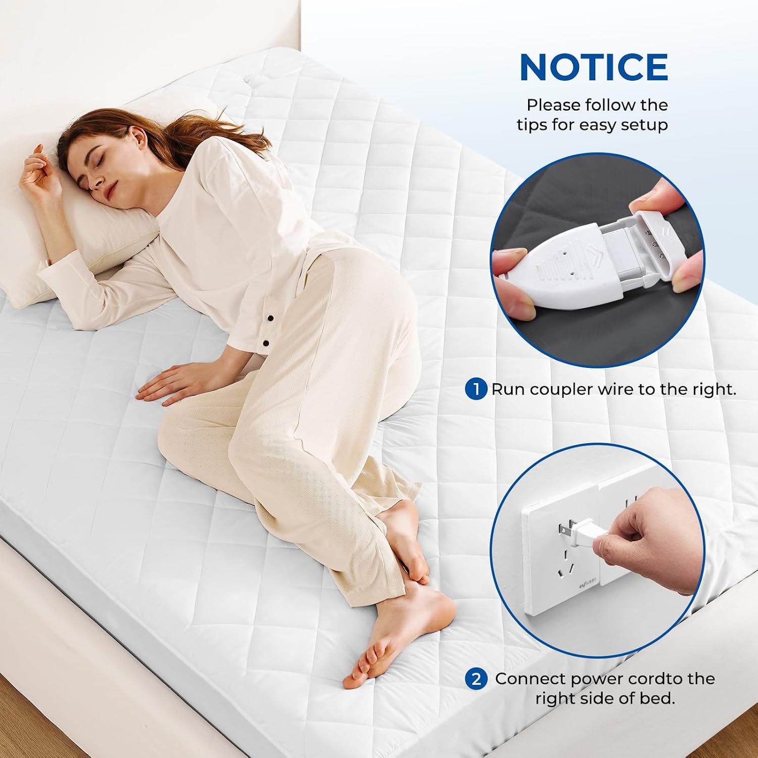 Thumbnail 6 de VALUXE King Heated Mattress Pad, Quilted, 12 Heat Settings