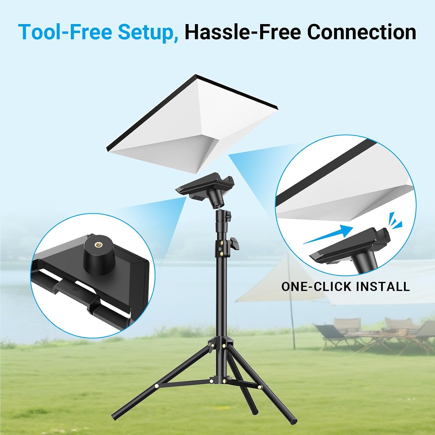 Thumbnail 1 de Starlink Mini Tripod Mount with Adapter: Height-Adjustable, 360° Tilt for Outdoor Starlink Mini Terminals