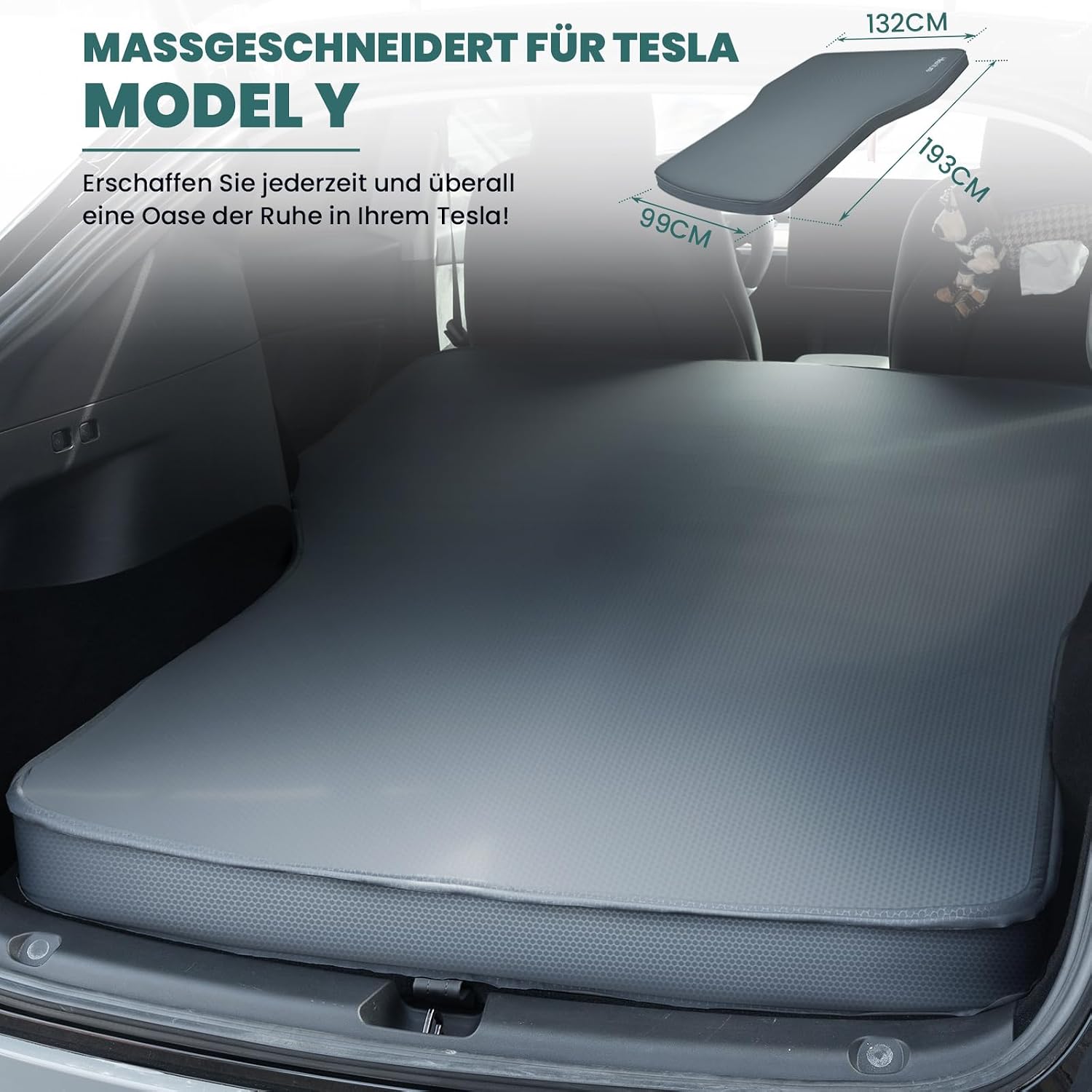 Thumbnail 6 de HIKENTURE Campingmatratze für Tesla Model Y – 8 cm Extra Dicke, Selbstaufblasbar, Memory Foam, Vier Jahreszeiten