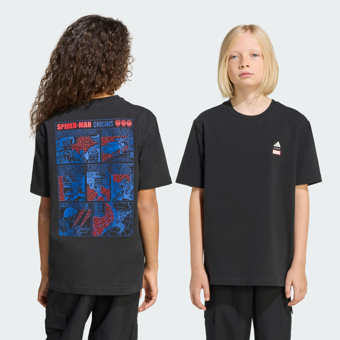 Detalle 2 de ADIDAS MARVEL SPIDER-MAN GRAPHICS T-Shirt – Camiseta negra para fans del superhéroe