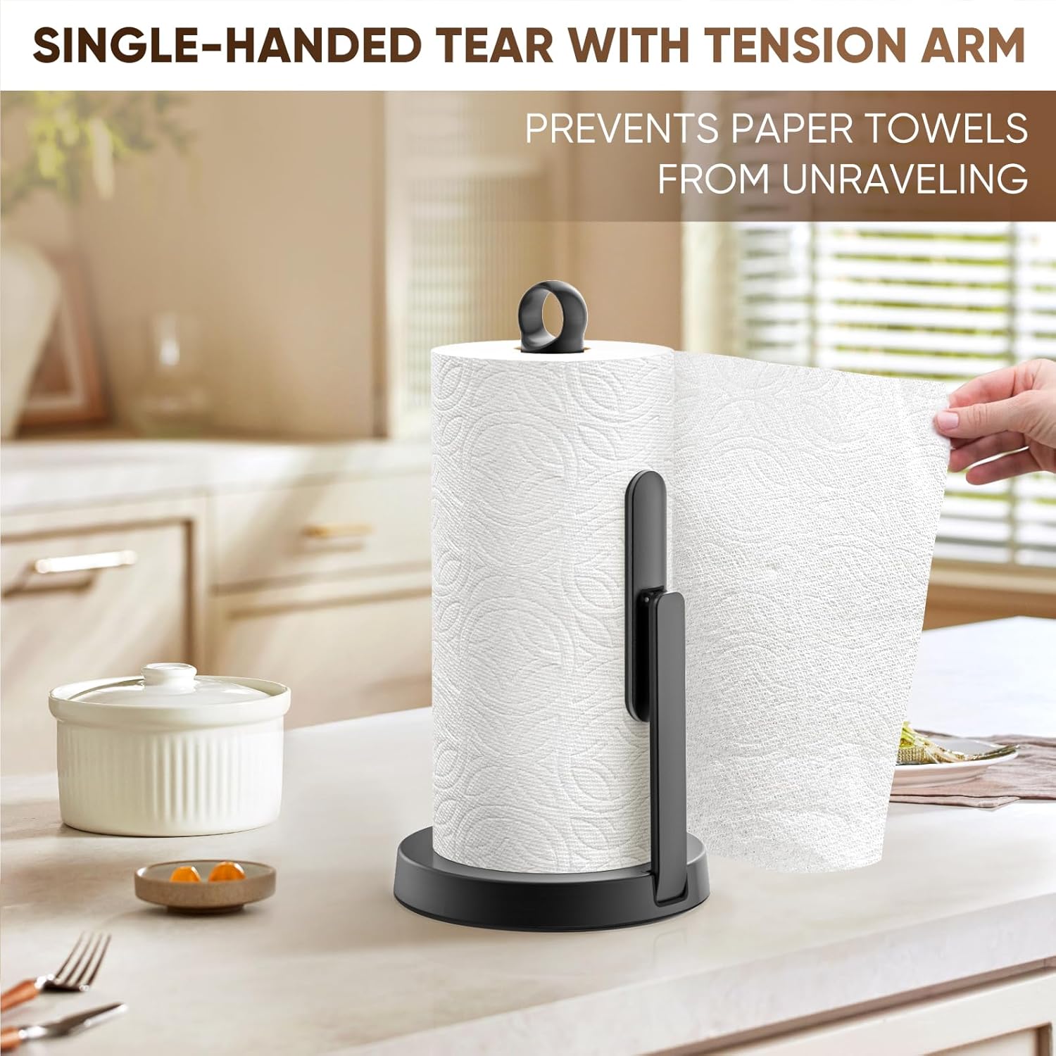 Thumbnail 6 de theaoo Heavy-Duty Stainless Steel Paper Towel Holder with Tension Arm
