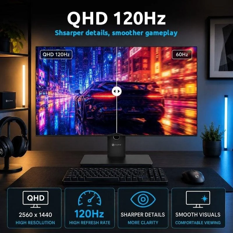 Detalle 2 de Monitor Alurin CoreVision 27" IPS QHD 120 Hz: precisión para gaming y creación