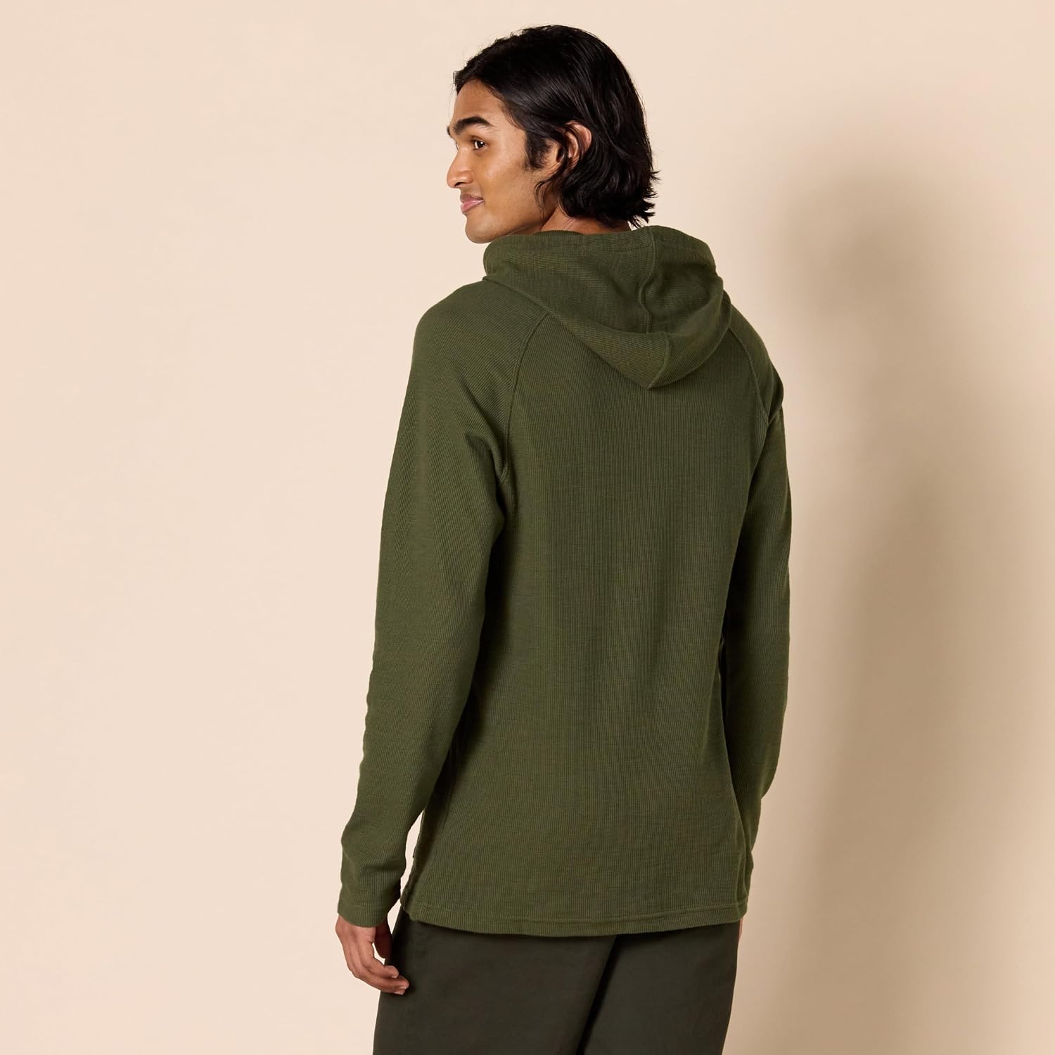 Detalle de Amazon Essentials Men's Pullover Hoodie, Long-Sleeve Slub Thermal (Previously GoodThreads)