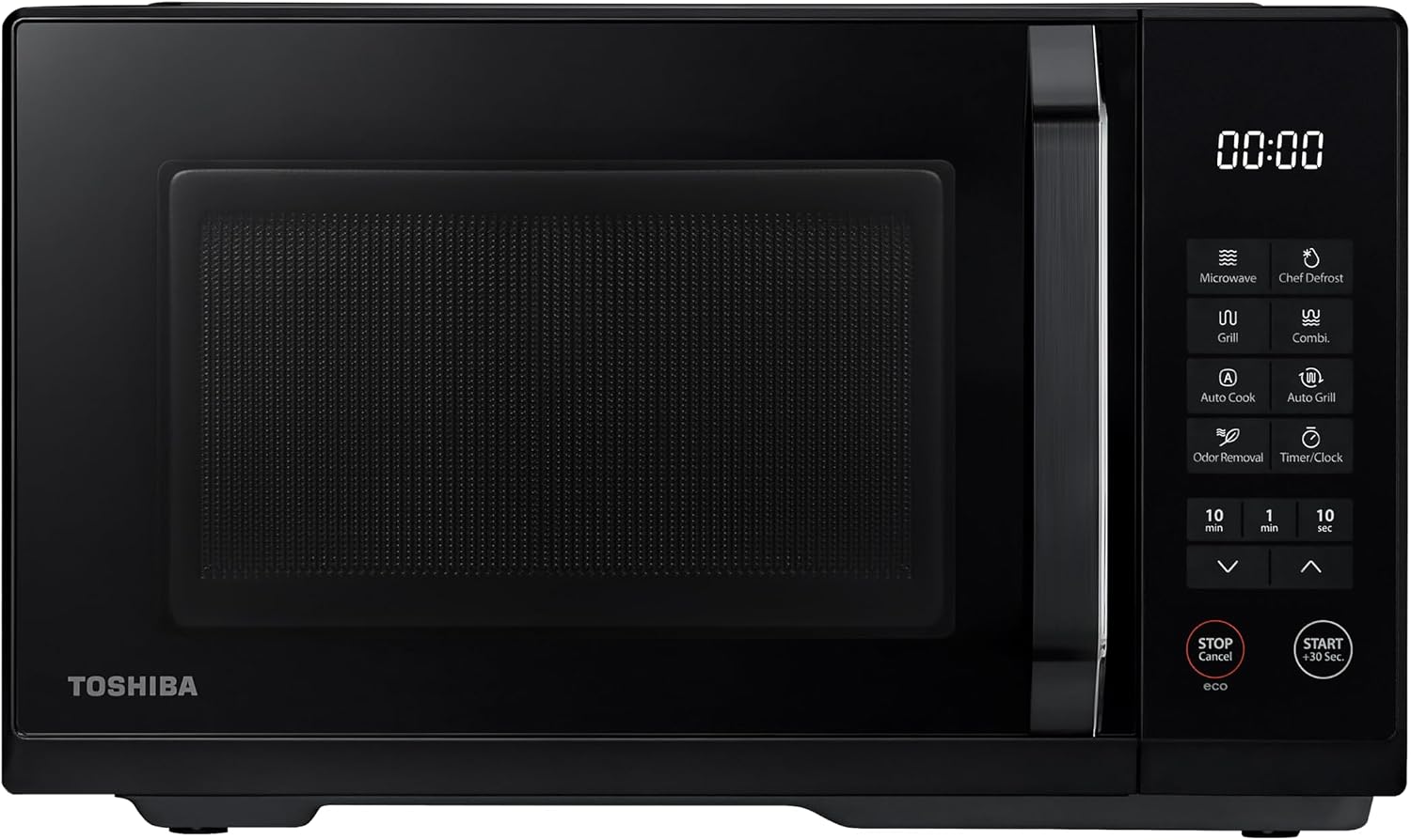 Detalle de Toshiba MW2-MG20PF(BK)/GE Mikrowellenherd mit Kombi-Grillfunktion, 800 W Mikrowelle & 1000 W Grill, 20 l, schwarz