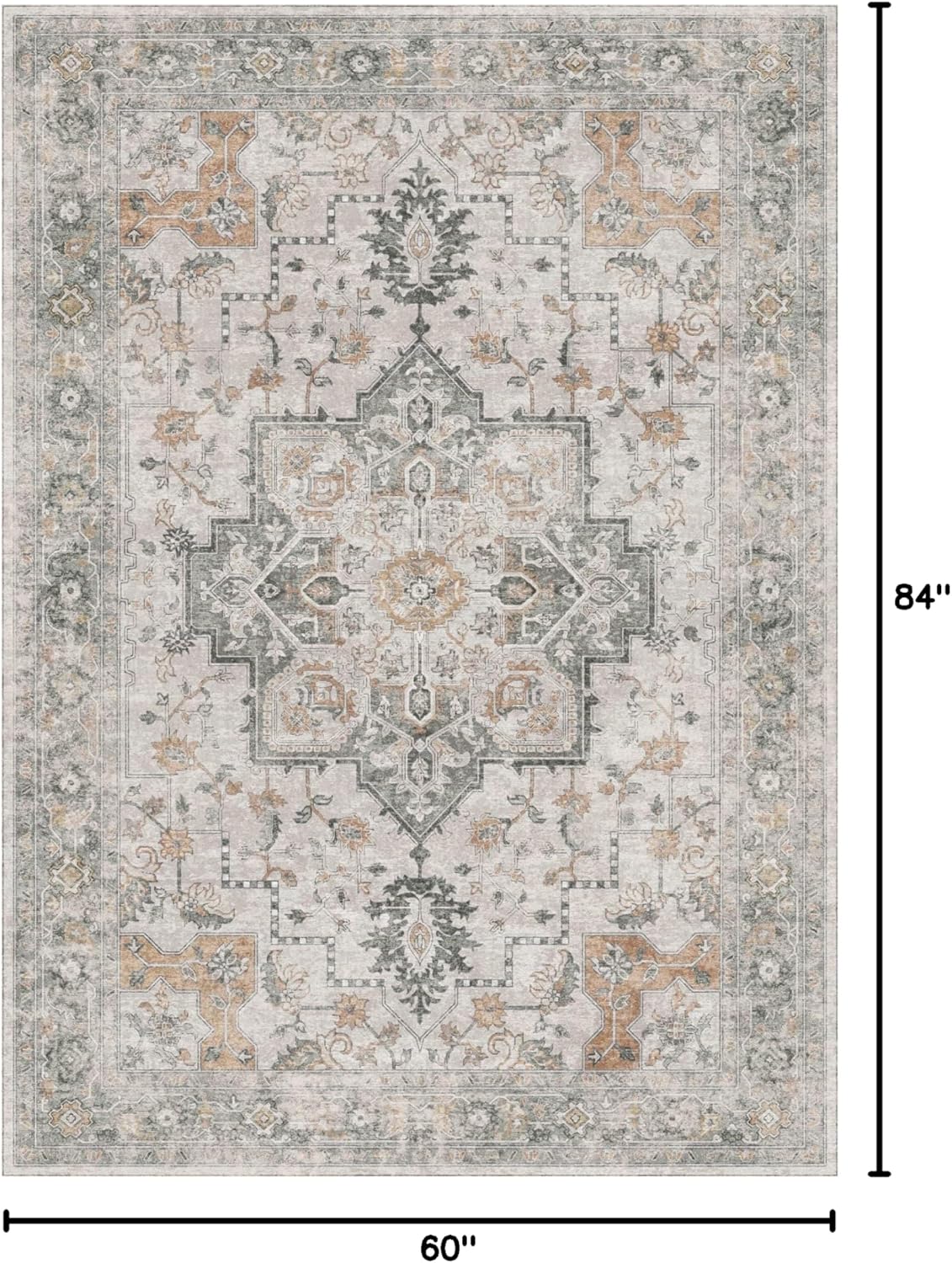 Thumbnail 1 de GENIMO 5 x 7 ft washable non-slip area rug 🏡