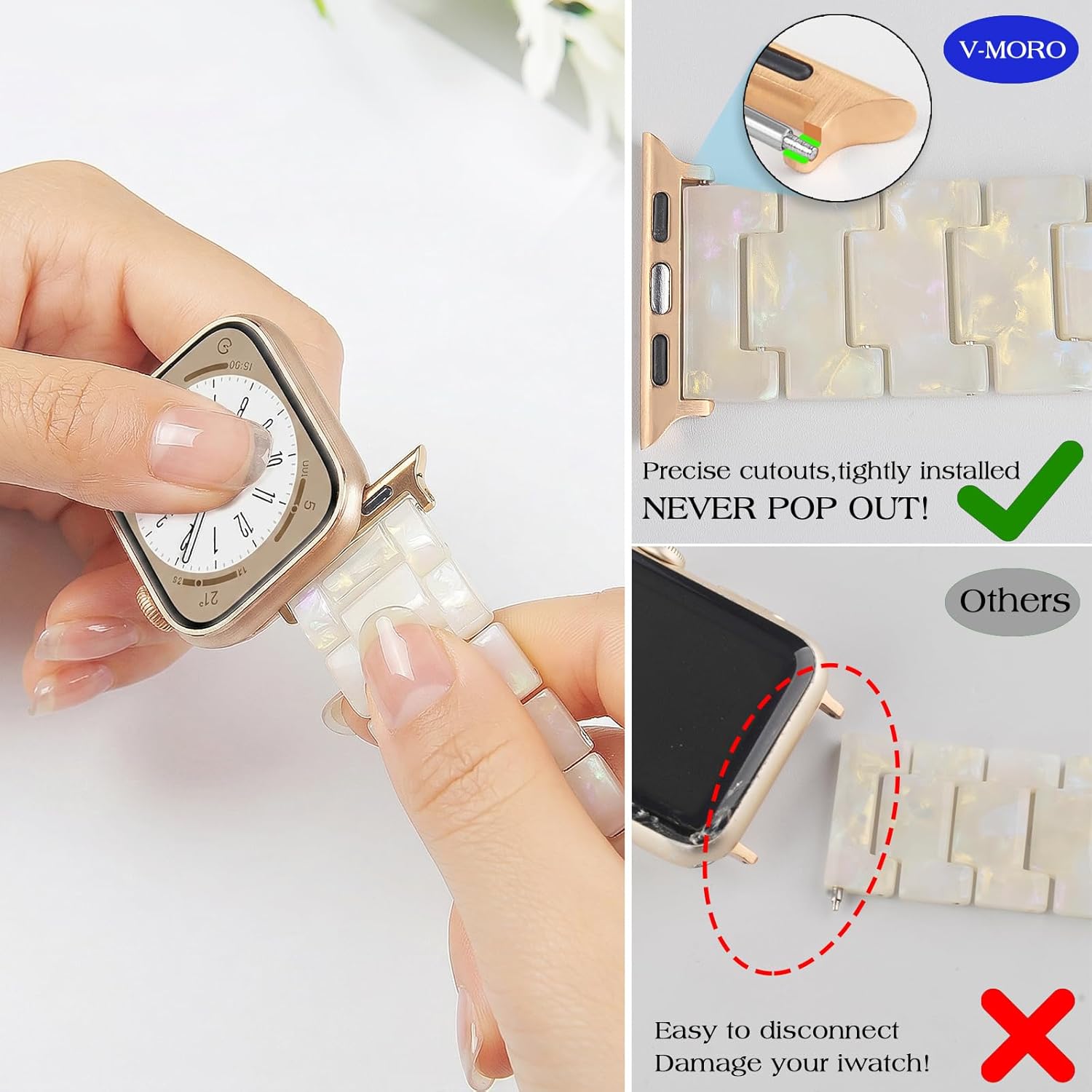 Thumbnail 5 de V-MORO Resin Band for Apple Watch Series 7-11