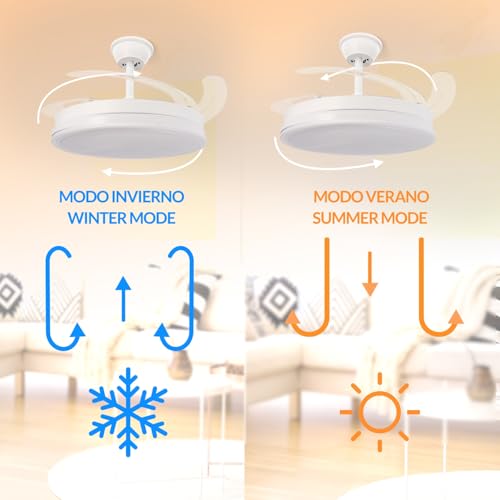Thumbnail 2 de M mimotec White Olga: Ventilador de Techo LED con Luz CCT regulable y 6 velocidades