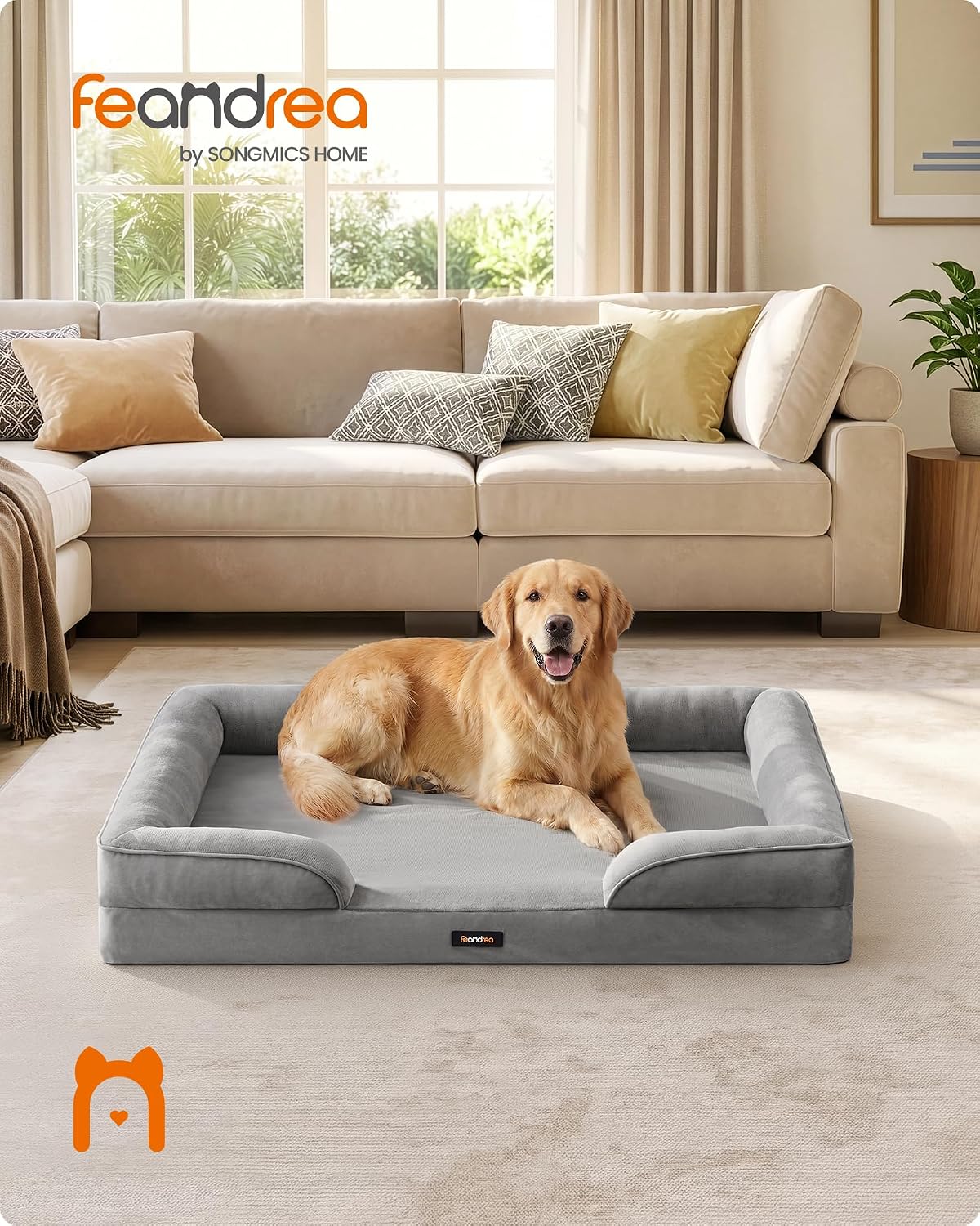 Detalle de Feandrea BLOMFY PGW324GD01 – ortopedyczne legowisko XXL 112 × 81 × 17 cm