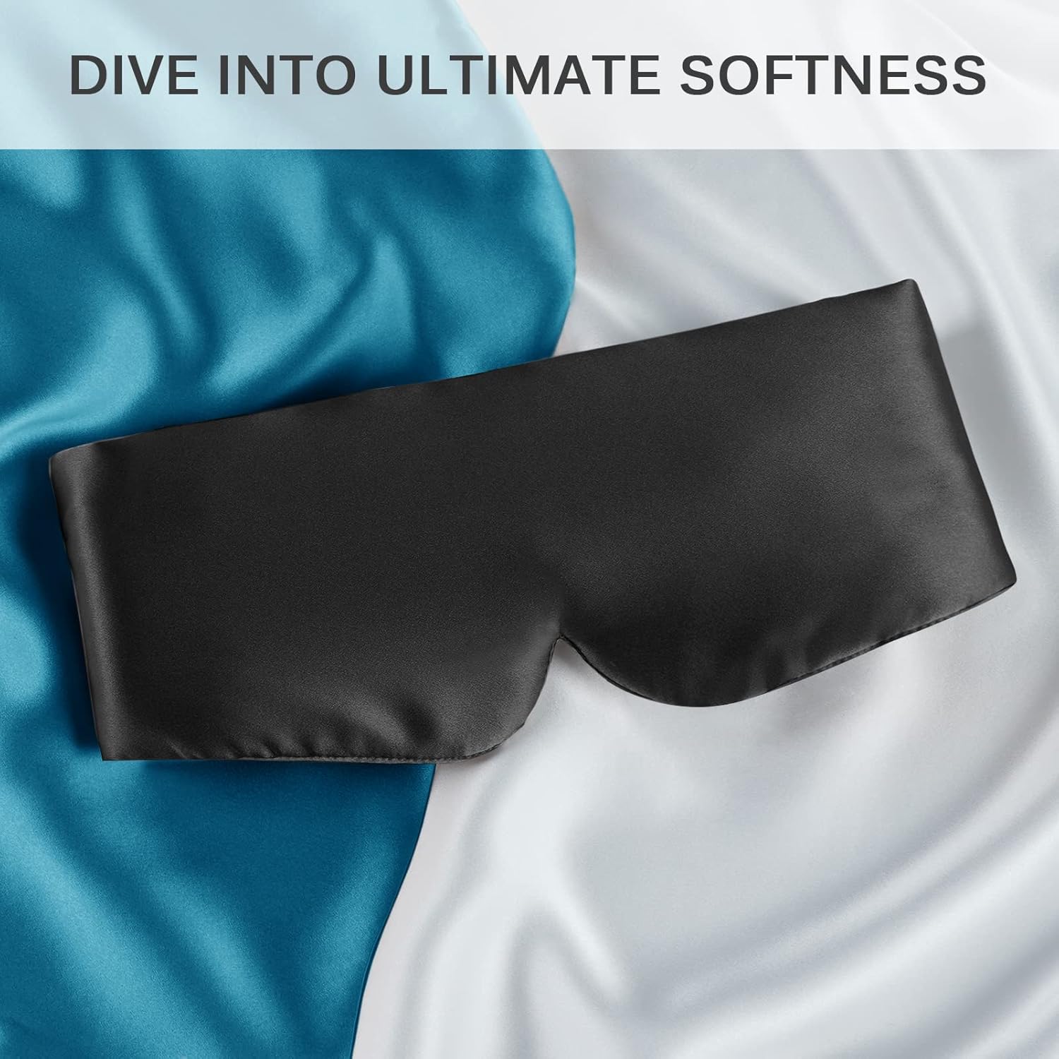 Thumbnail 4 de OLESILK Sleep Mask 100% Mulberry Silk Eye Mask (Black, Large) with Adjustable Strap