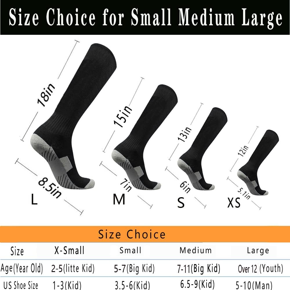 Detalle de Baseball Socks 3-Pairs (Kids/Youth/Adult) Cushioned Athletic Socks for Soccer, Softball & More