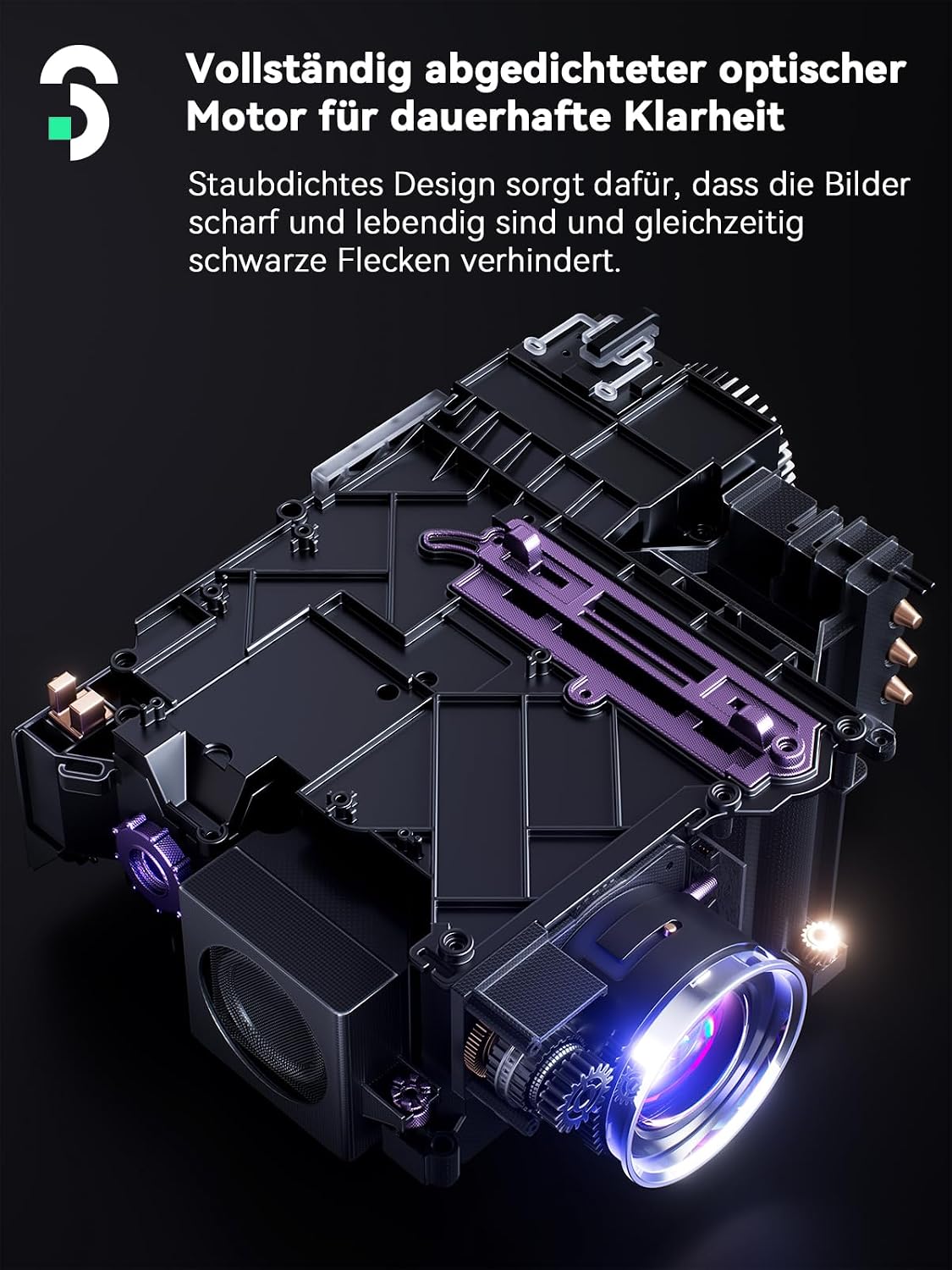 Detalle 2 de SOOMFON Smart Beamer 4K Heimkino (SK3) – Mini-Projektor mit Autofokus, Trapezkorrektur, WiFi & Bluetooth