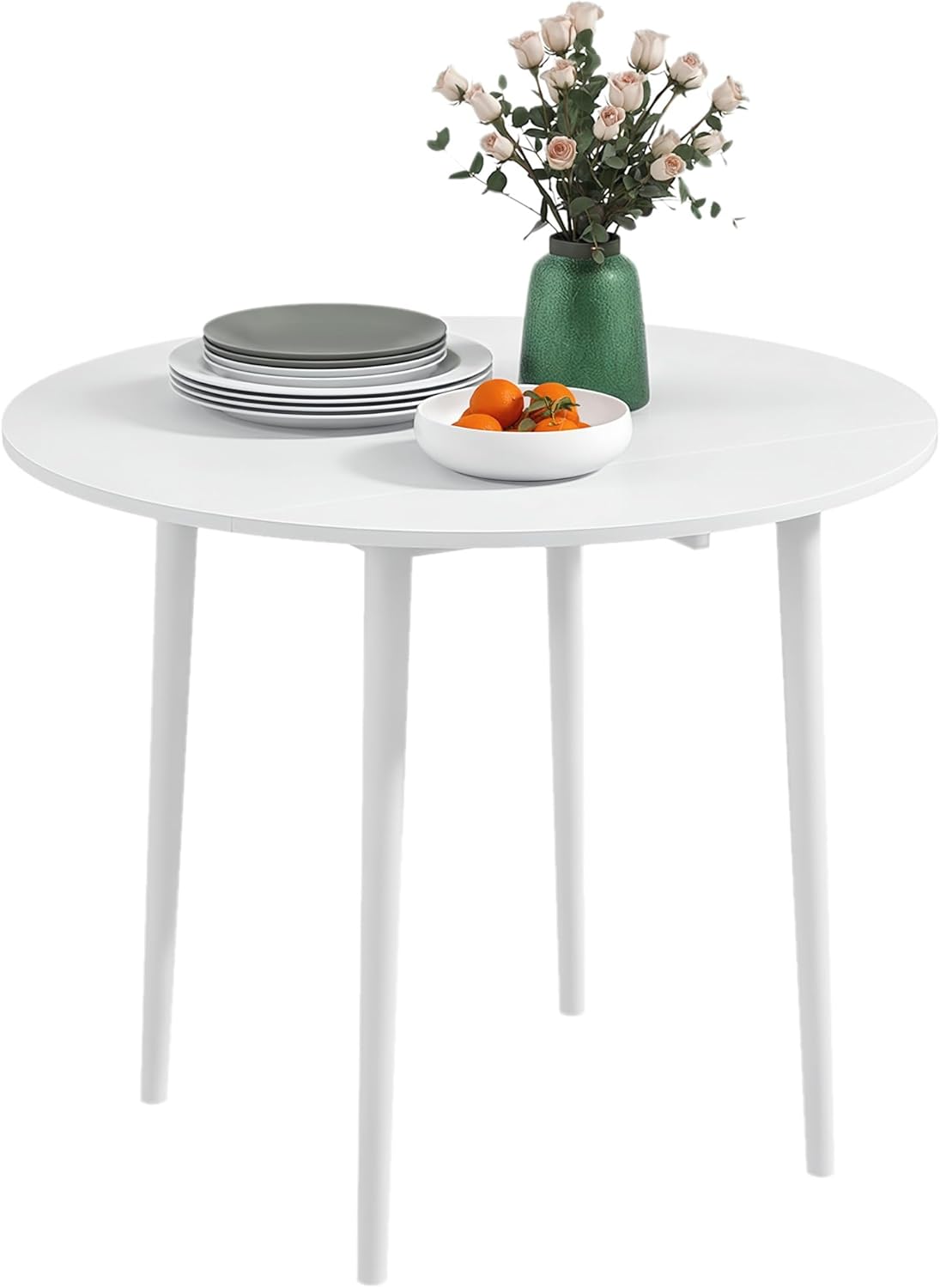 HOMCOM Table à Manger Pliante Ø89 cm