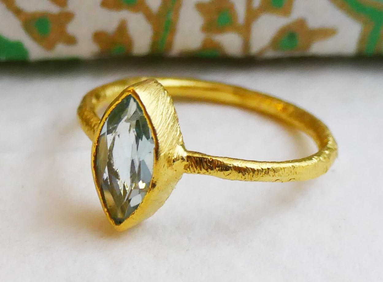 Thumbnail 4 de Petite Marquise Blautopas Ring 5x10 mm US 6