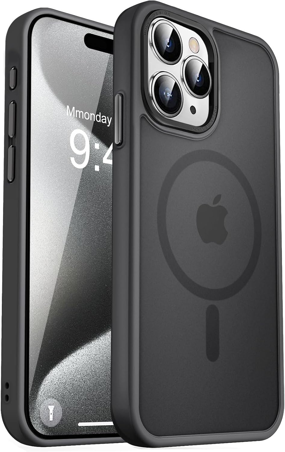 Detalle de MOCCA iPhone 15 Pro Max Magnetic Case, Titanium Black, MagSafe Compatible