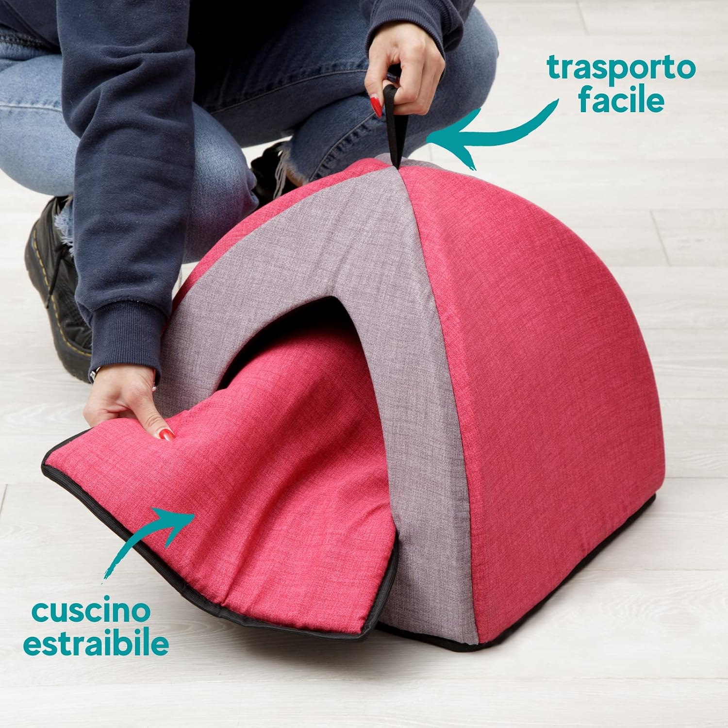 Detalle de Lettino Baroni Home 40x40x36 cm per cane e gatto 🐾