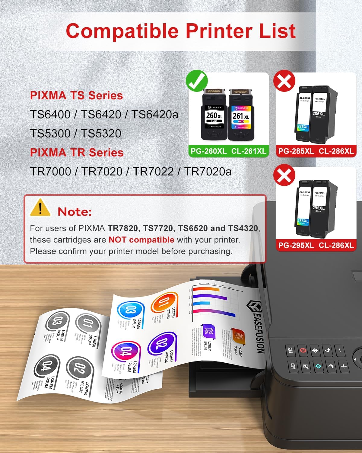 Thumbnail 1 de EaseFusion 260XL 261XL ink cartridges 400 🖨