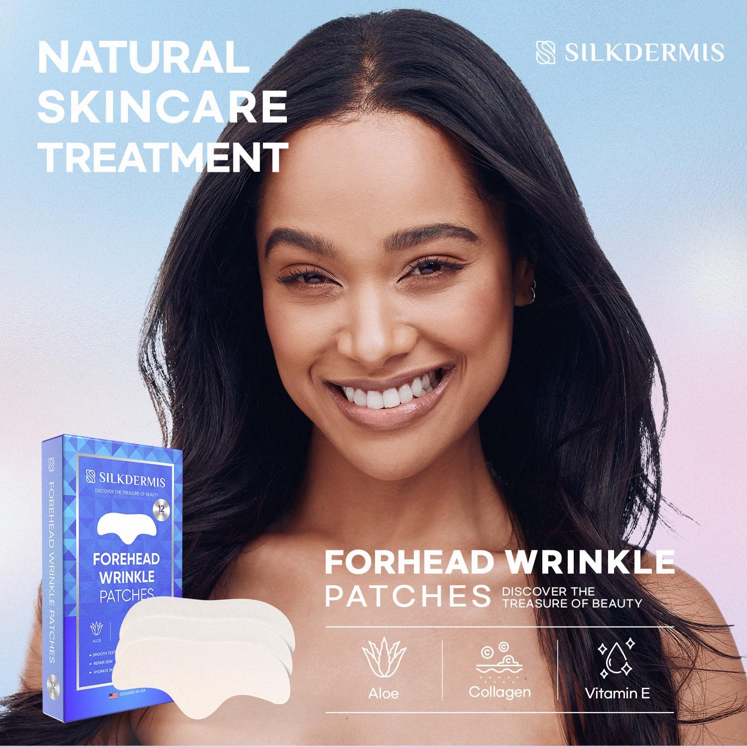Thumbnail 6 de SILKDERMIS Forehead Wrinkle Patches, 12-Count with Aloe, Collagen & Vitamin E