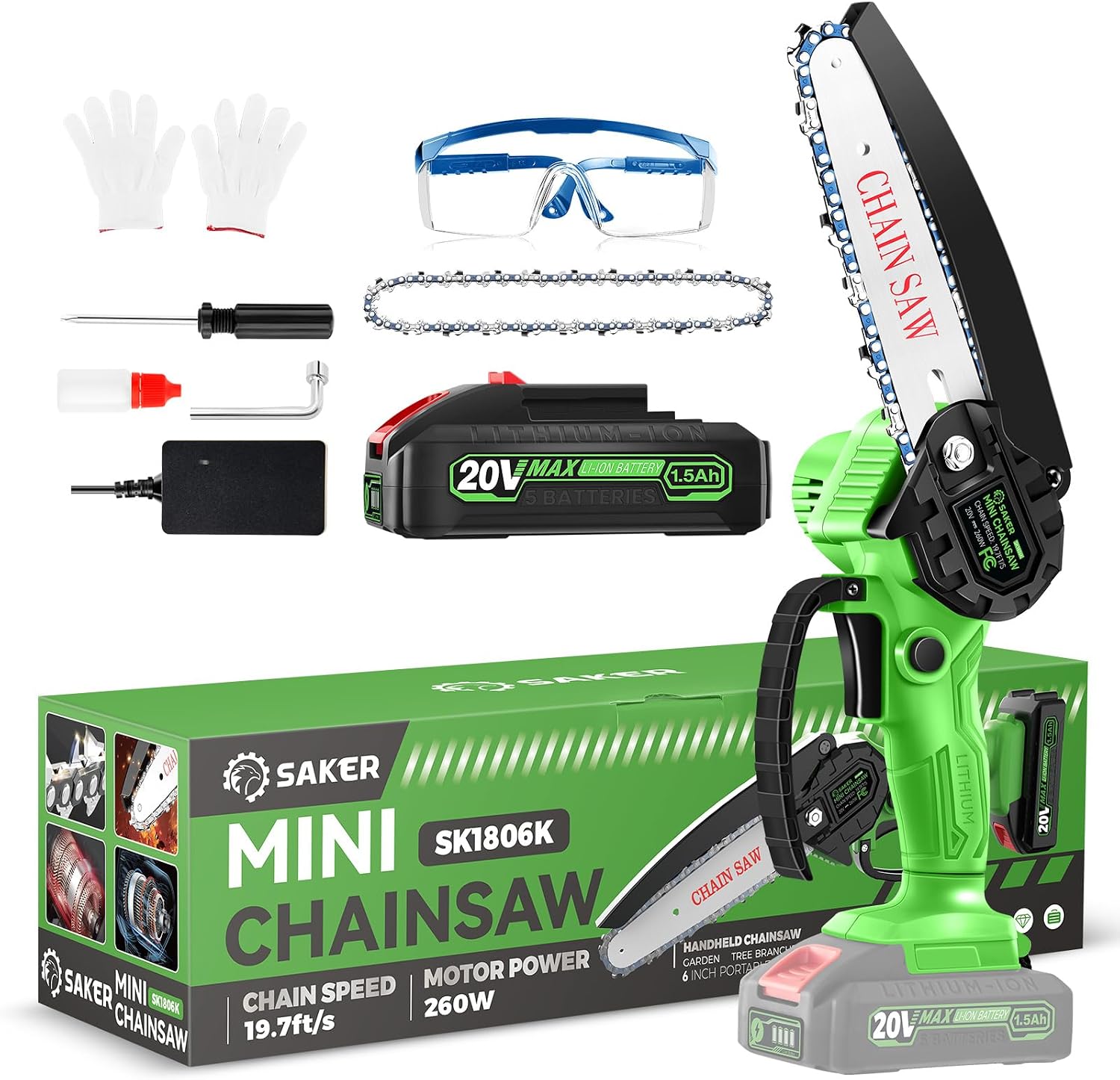 Detalle de Saker Cordless Mini Chainsaw 6-Inch