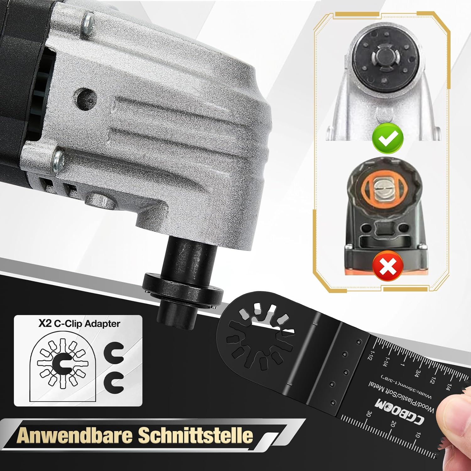 Thumbnail 3 de Sägeblätter-Set (105-teilig) von CGBOOM für Oszillations-Multitools aus Kohlenstoffstahl und Edelstahl