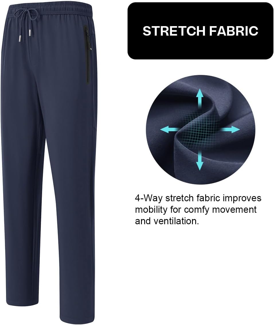 Detalle 2 de JHMORP Men's Athletic Pants, Lightweight Quick-Dry 4-Way Stretch