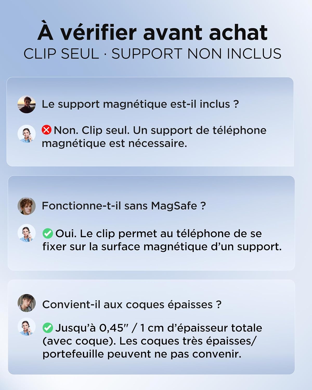 Thumbnail 1 de Clip pour téléphone de voiture MSXTTLY (VMag-GC 2026) magnétique, sans anneau, compatible iPhone/Android — support non inclus