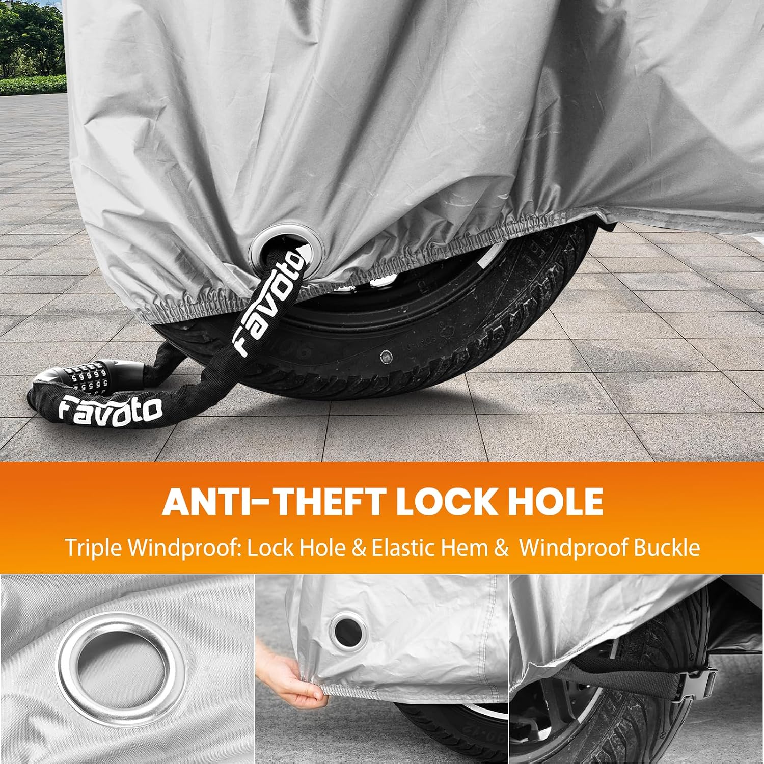 Thumbnail 3 de Favoto Motorcycle Cover 96.5" Waterproof
