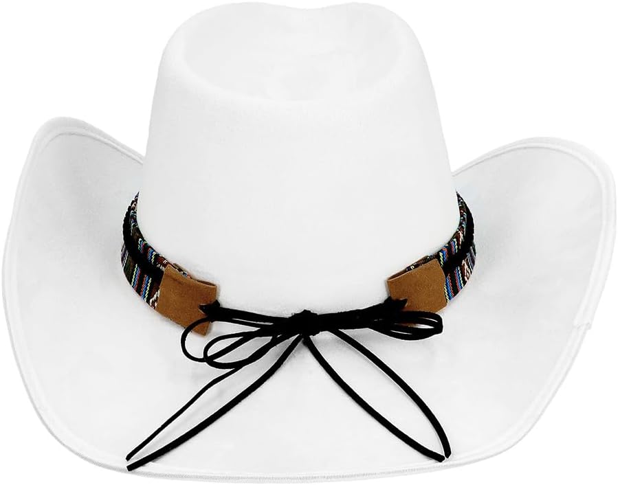Detalle de Boland Cowboyhut Django – Weißer Westernhut für Erwachsene, ideal für Fasching, Karneval und Motto-Party