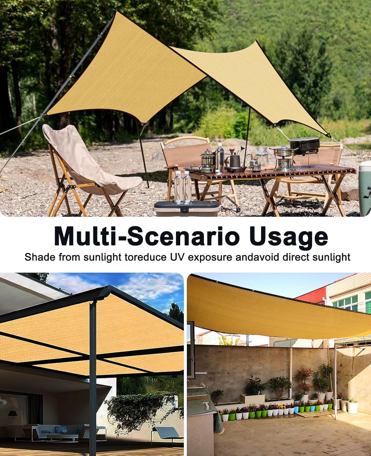 Detalle de Filet d'ombrage 85% UV HDPE – Voiles d'ombrage pour serre, jardin, pergola et terrasse
