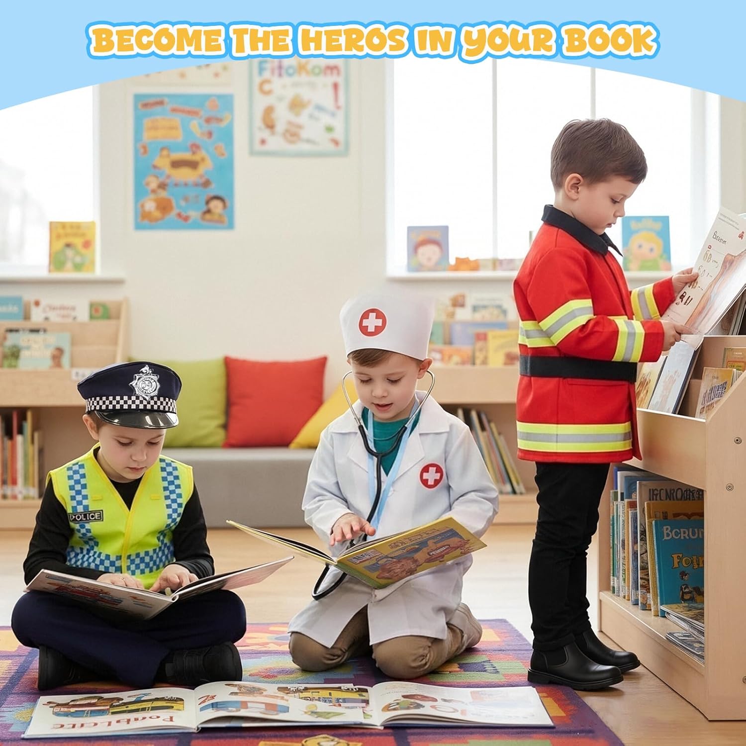 Thumbnail 6 de WIKITOT 3 in 1 Kids Role Play Costumes — 13 Pieces for Boys Aged 3-7