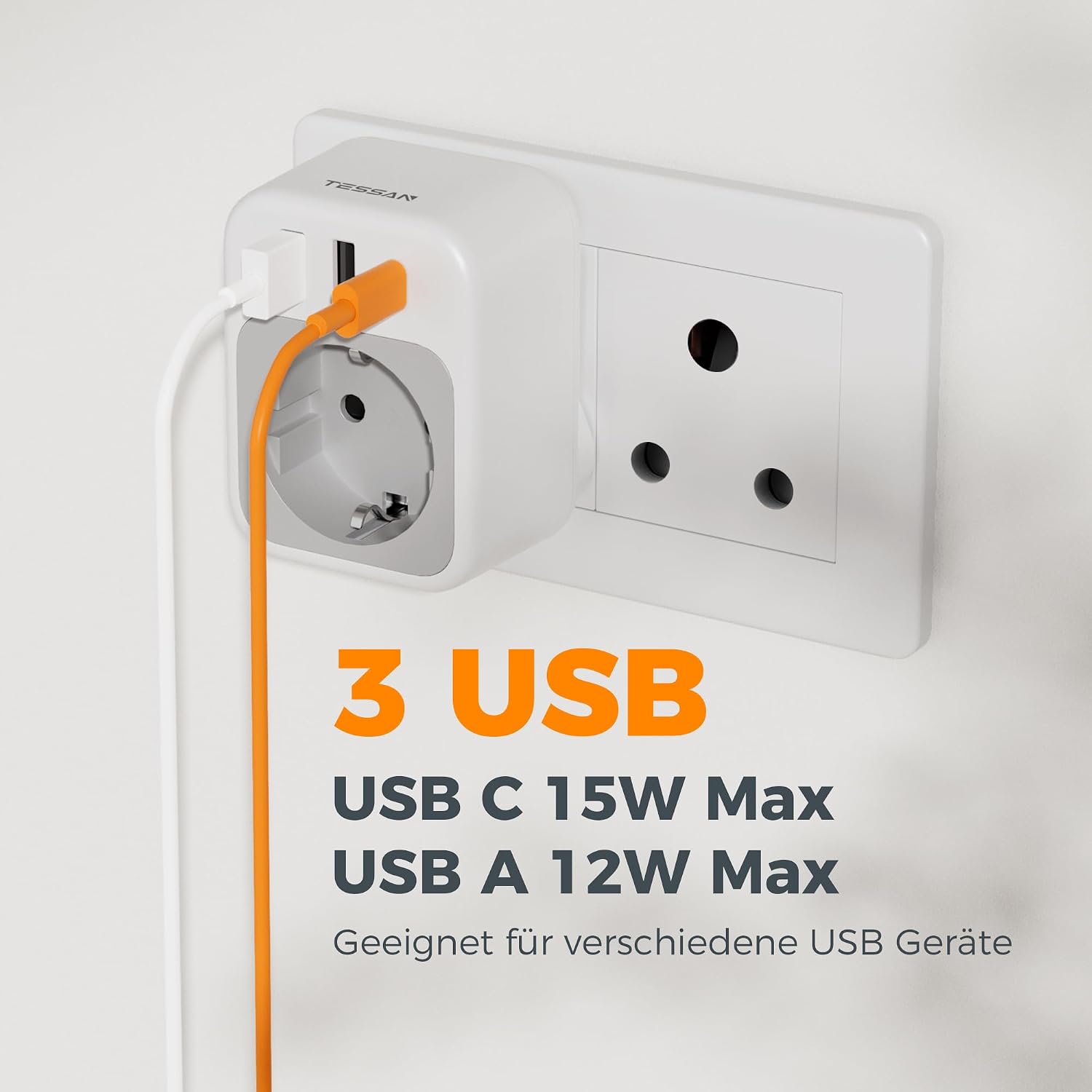 Thumbnail 3 de TESSAN Reiseadapter Südafrika Typ M 2500W