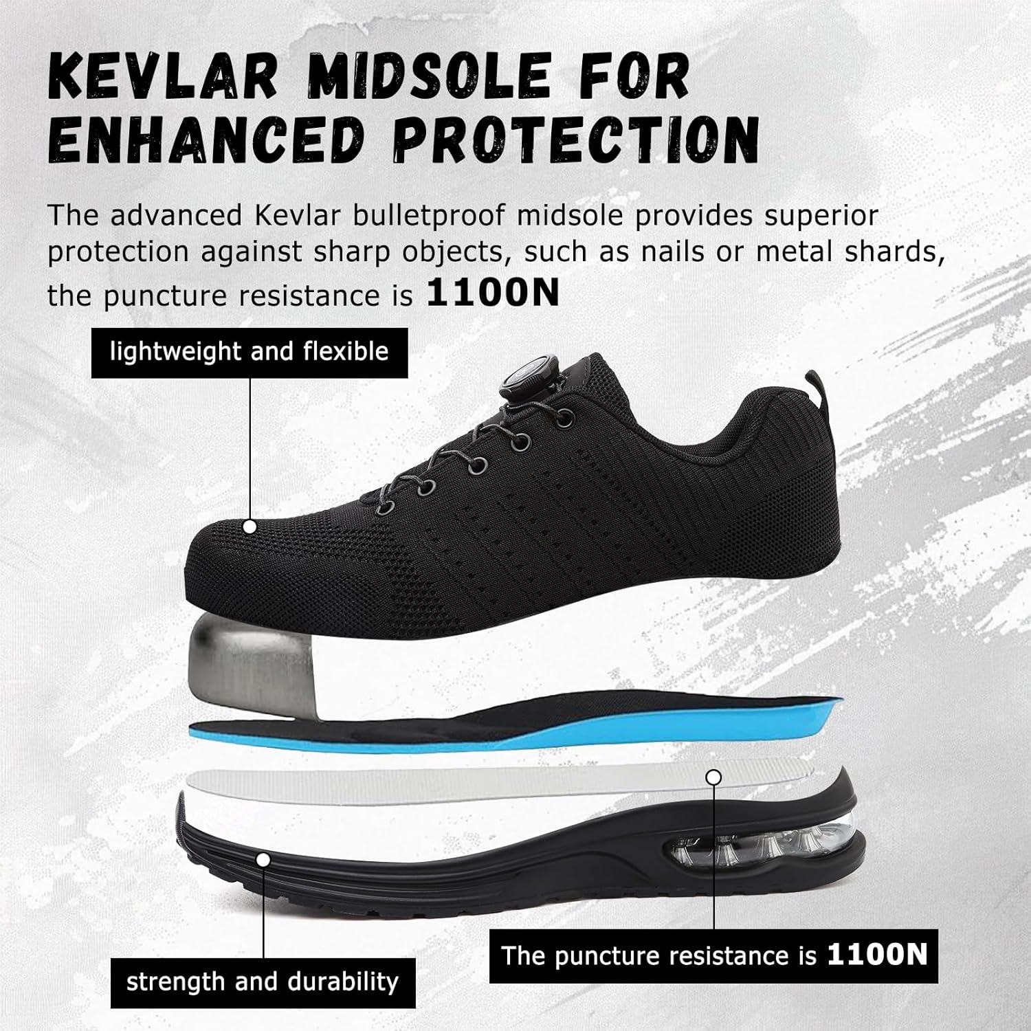 Thumbnail 3 de Burlbuny Work Shoes for Men & Women – Breathable, Lightweight Safety Footwear