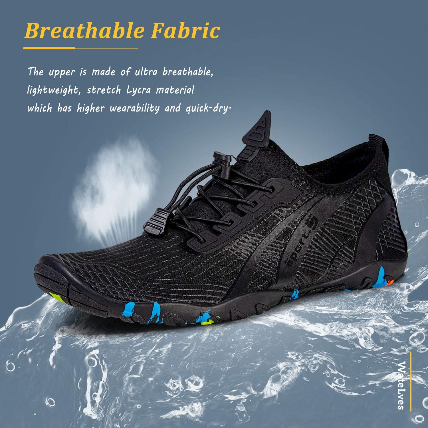 Detalle de WateLves Water Shoes for Men and Women: Quick-Dry Beach & Pool Footwear