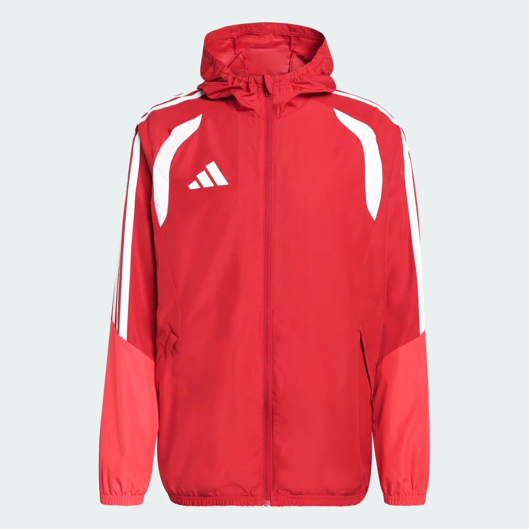 Detalle de Chaqueta Tiro 26 Competition All Weather de Adidas – Roja