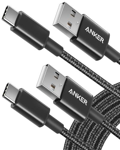 Detalle de Anker USB C Charger Cable 2-Pack (10 ft) – USB-A to USB-C, Braided, 3 m