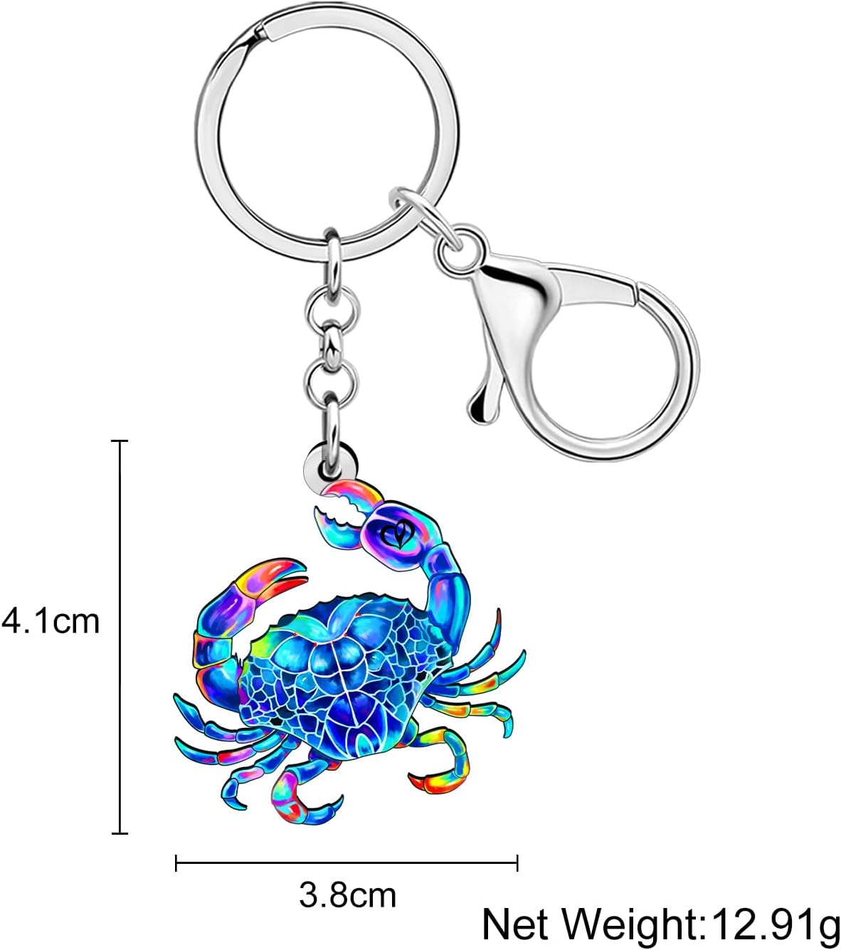 Thumbnail 5 de BAMAY Acryl Schlüsselanhänger „Spaß Krabbe“ mit Karabiner – Ozean-Charms für Schlüssel, Tasche & Rucksack