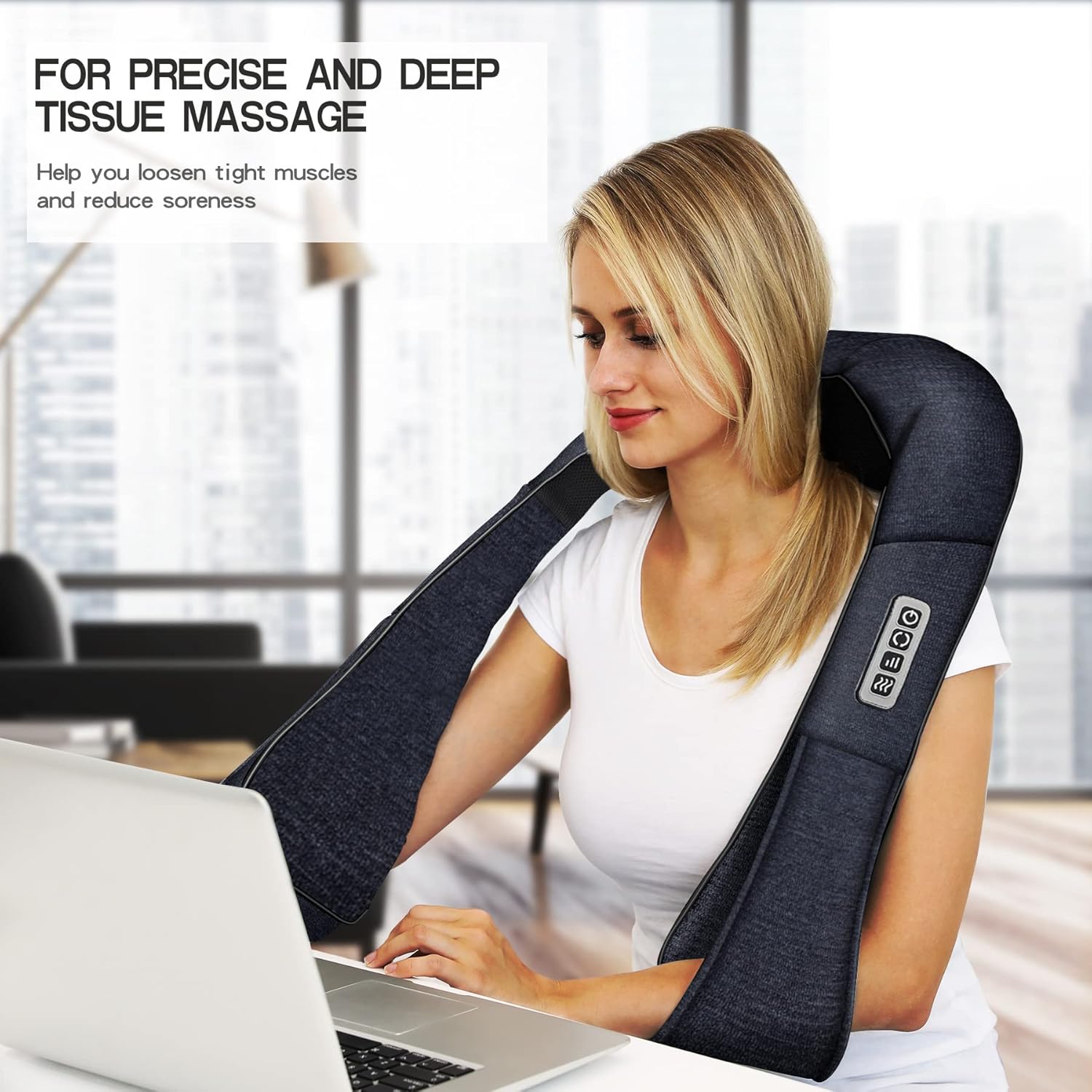 Detalle de Mo Cuishle Shiatsu Neck and Back Massager with Heat — 4D Deep Tissue Kneading